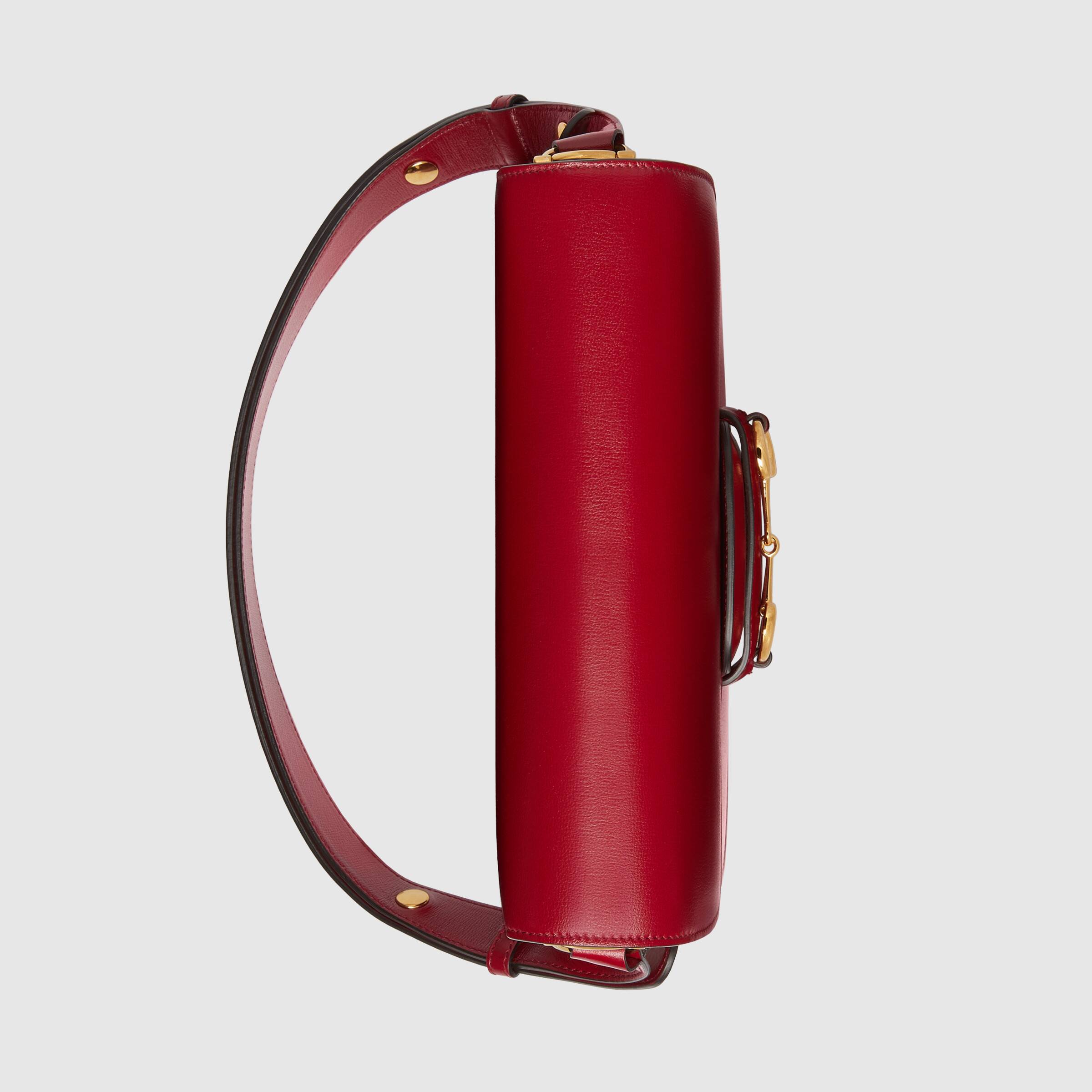 Gucci 1955 Horsebit Shoulder Bag for Women - Genuine Leather Crossbody Handbag in Classic Red | Perfect for Work, Travel & Evening Events