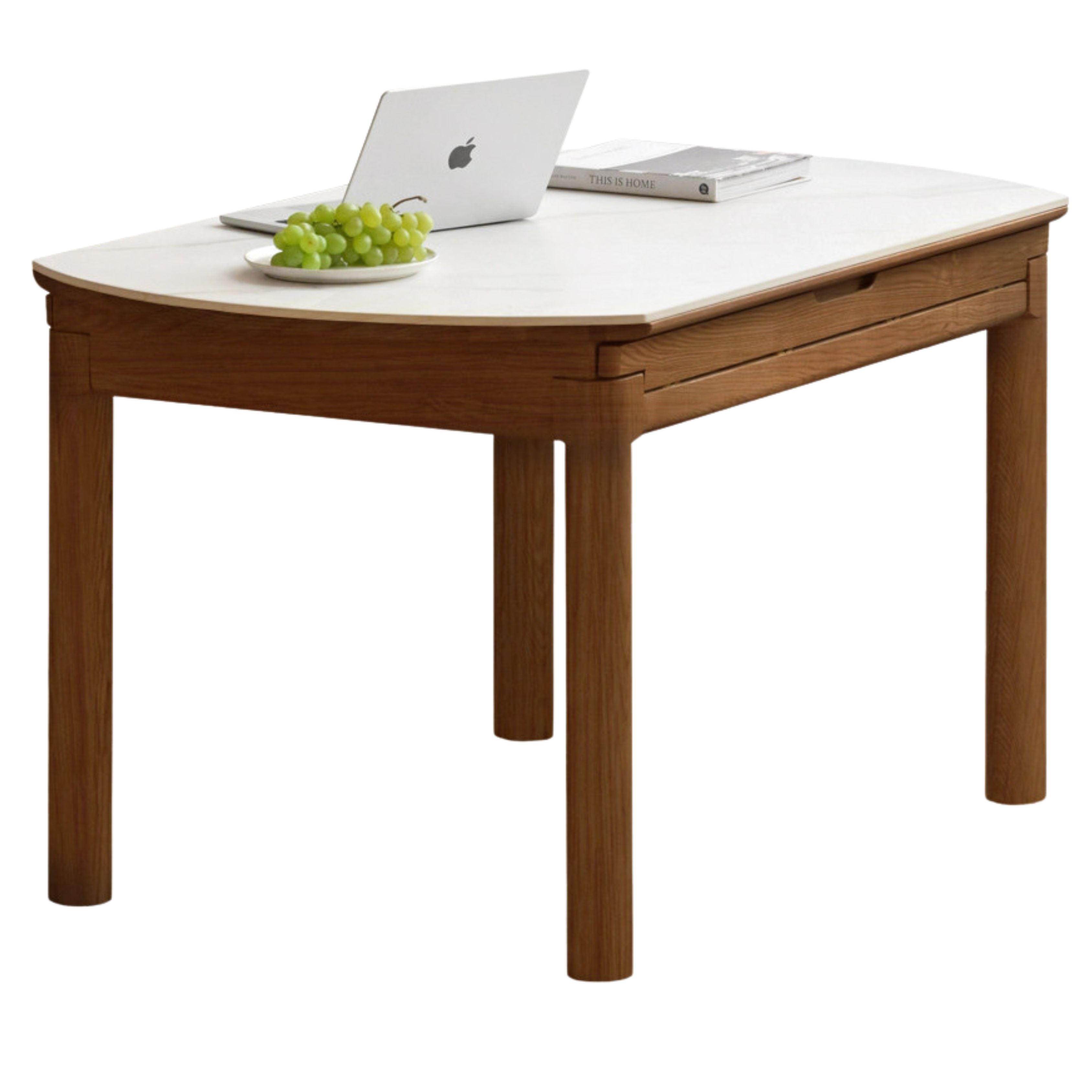 51.2x51.2x29.9 inch / 130x130x76 cm / walnut color white top color / Oak dining table