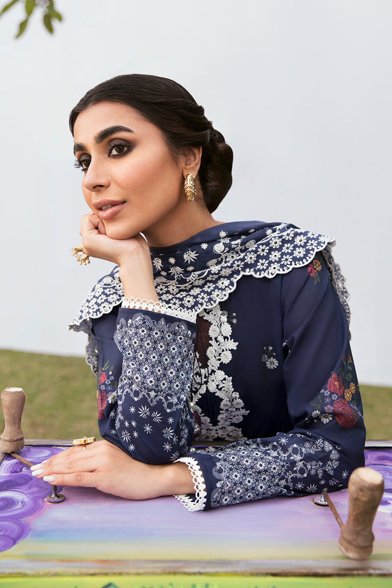 JAYLIN NIGHT 3PC PRINTED LAWN SUIT | Women's Floral Printed Outfit | Soft Cotton Fabric | Perfect for Party, Wedding & Special Occasions