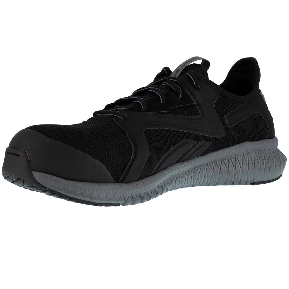 Flexagon 3.0 Composite Toe Athletic Work Shoes for Men - Lightweight Safety Toe Sneakers for Construction & Warehouse (Black/Gray) | Perfect for Job Sites, Outdoor Work & Industrial Environments