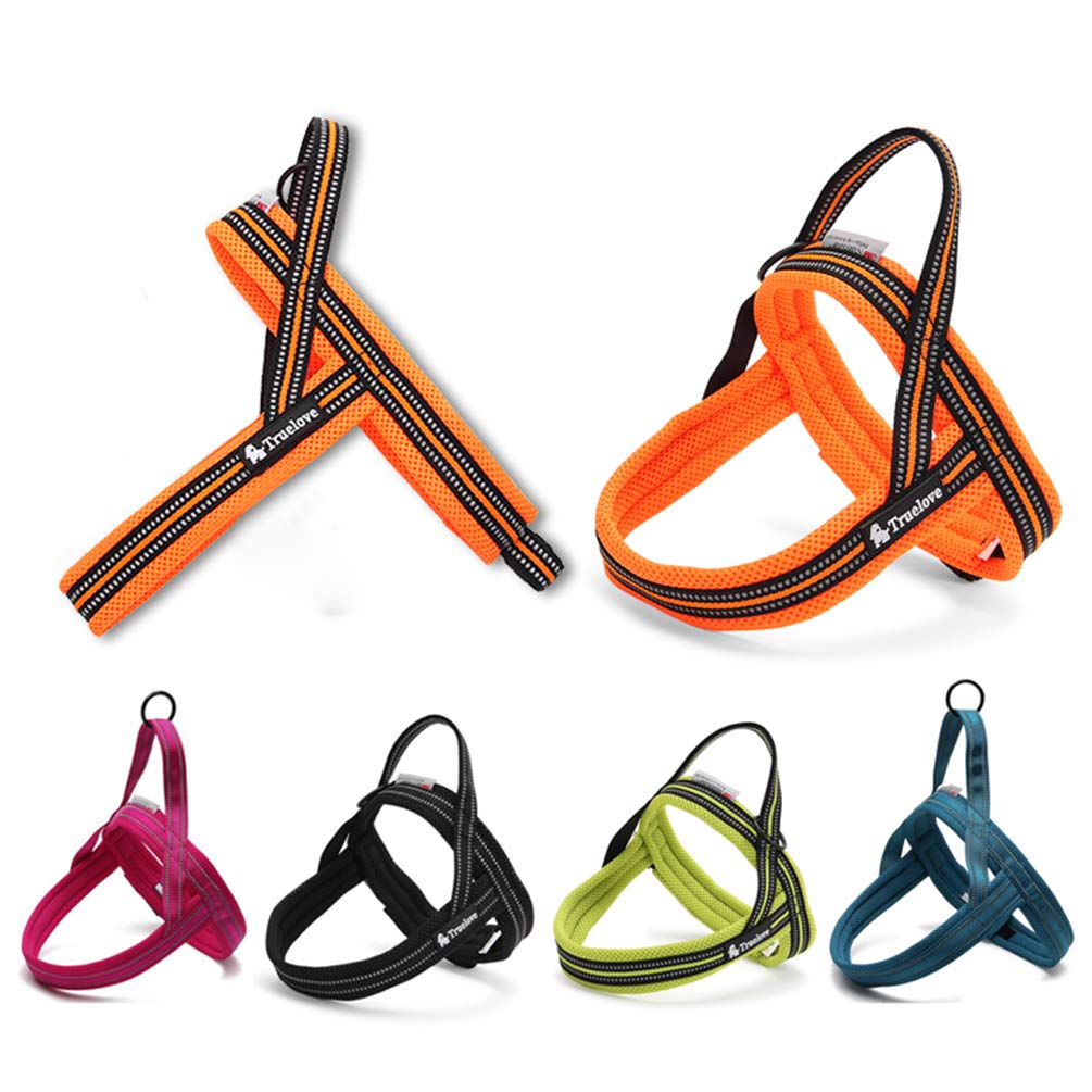WINHYEPET True Love Dog Harness - Adjustable Nylon Vest with Reflective Strips for Small Medium & Large Dogs | Comfortable & Safe for Walking, Running & Outdoor Adventures (Blue, Large)