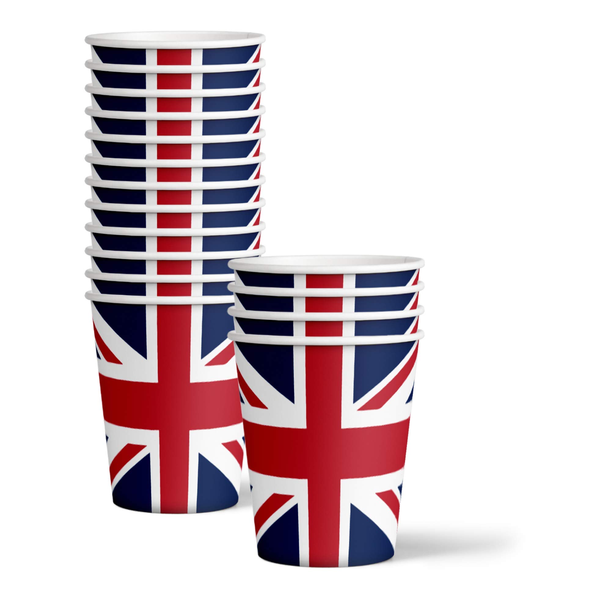 **British Flag Themed Birthday Party Supplies Set - 16-Piece Tableware Kit with Plates, Napkins & Cups | Perfect for UK England Themed Parties, National Day Celebrations & Patriotic Events**