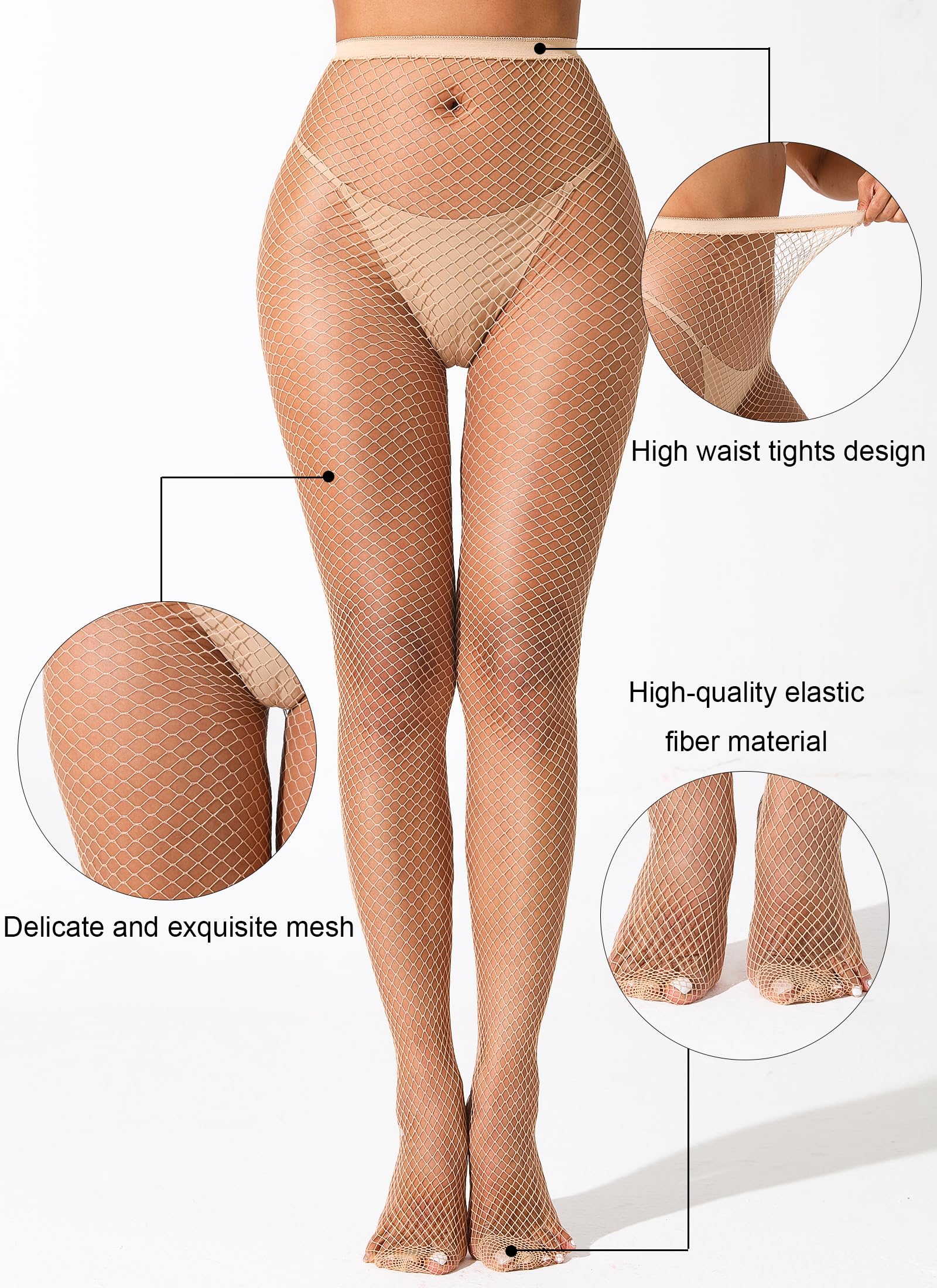 Sexy High Waist Fishnet Stockings for Women - Stretchy Mesh Pantyhose Tights | Perfect for Halloween, Cosplay & Date Night Outfits