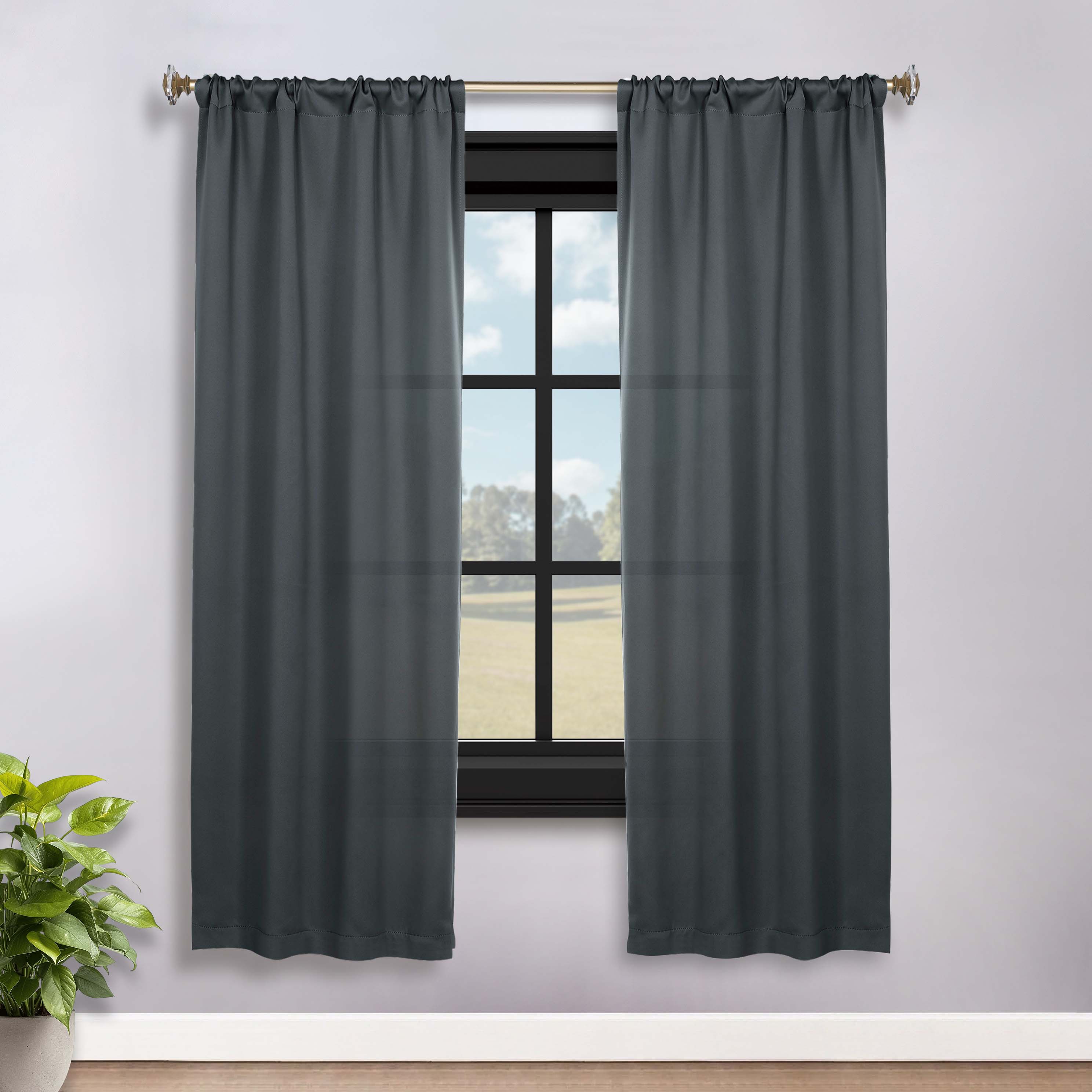 Machine Washable Blackout Curtains Set of 2 - Solid Color Room Darkening Window Drapes for Bedroom, Living Room & Nursery - Noise Reducing & Energy Efficient