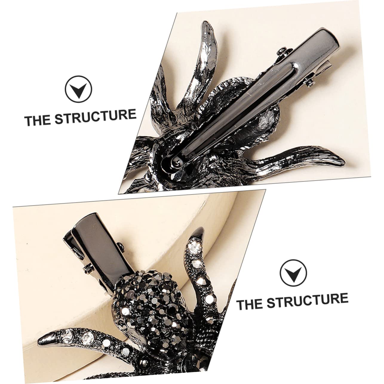 FOMIYES Halloween Spider Hair Clips - Sparkling Rhinestone Barrettes for Women & Girls | Costume Party Accessories, Cosplay, Daily Wear & Hairstyling
