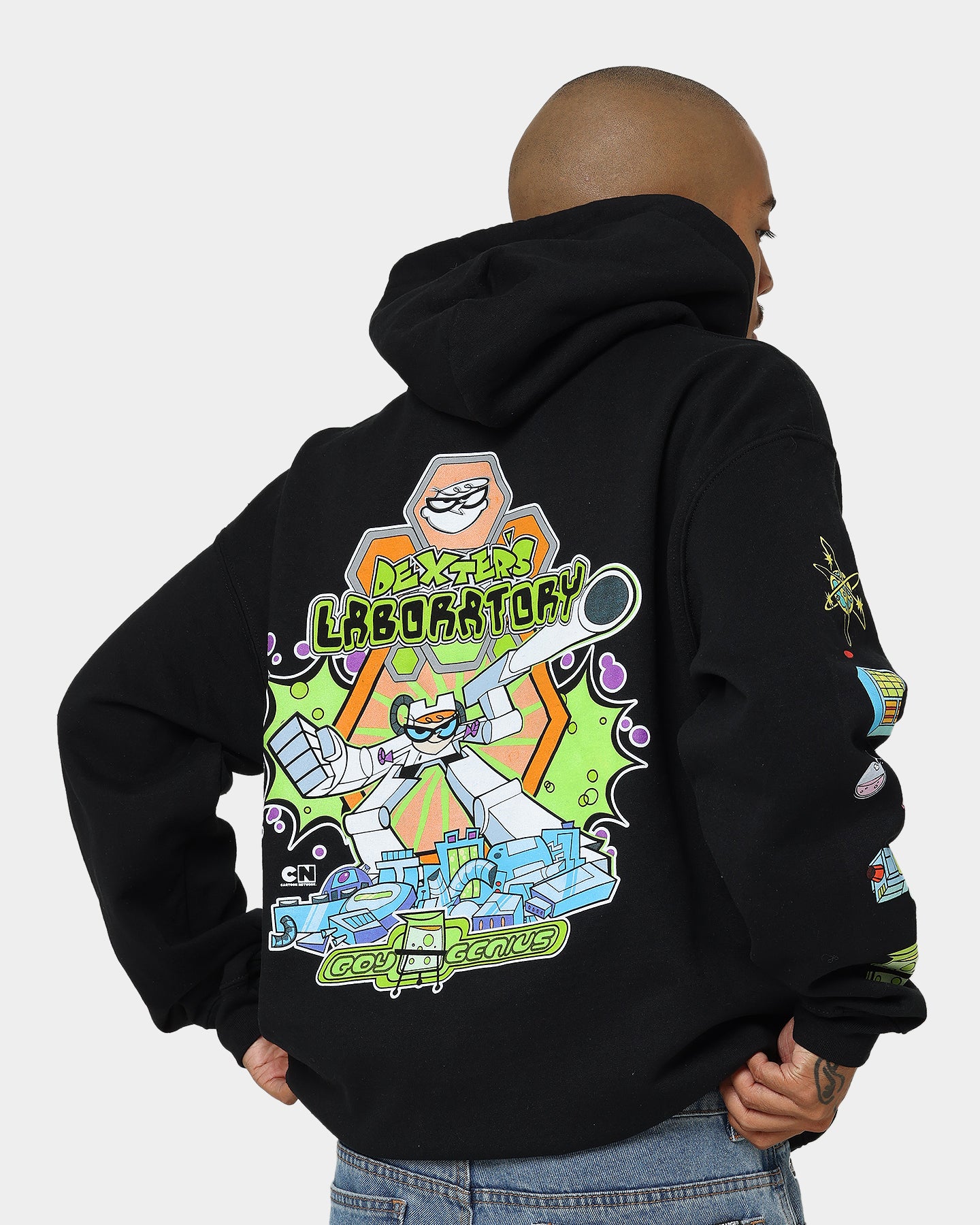 Vintage Dexter Hoodie for Men & Women - Soft Cotton Thrifted Sweatshirt - Black Retro Pullover for Casual Wear & Street Style