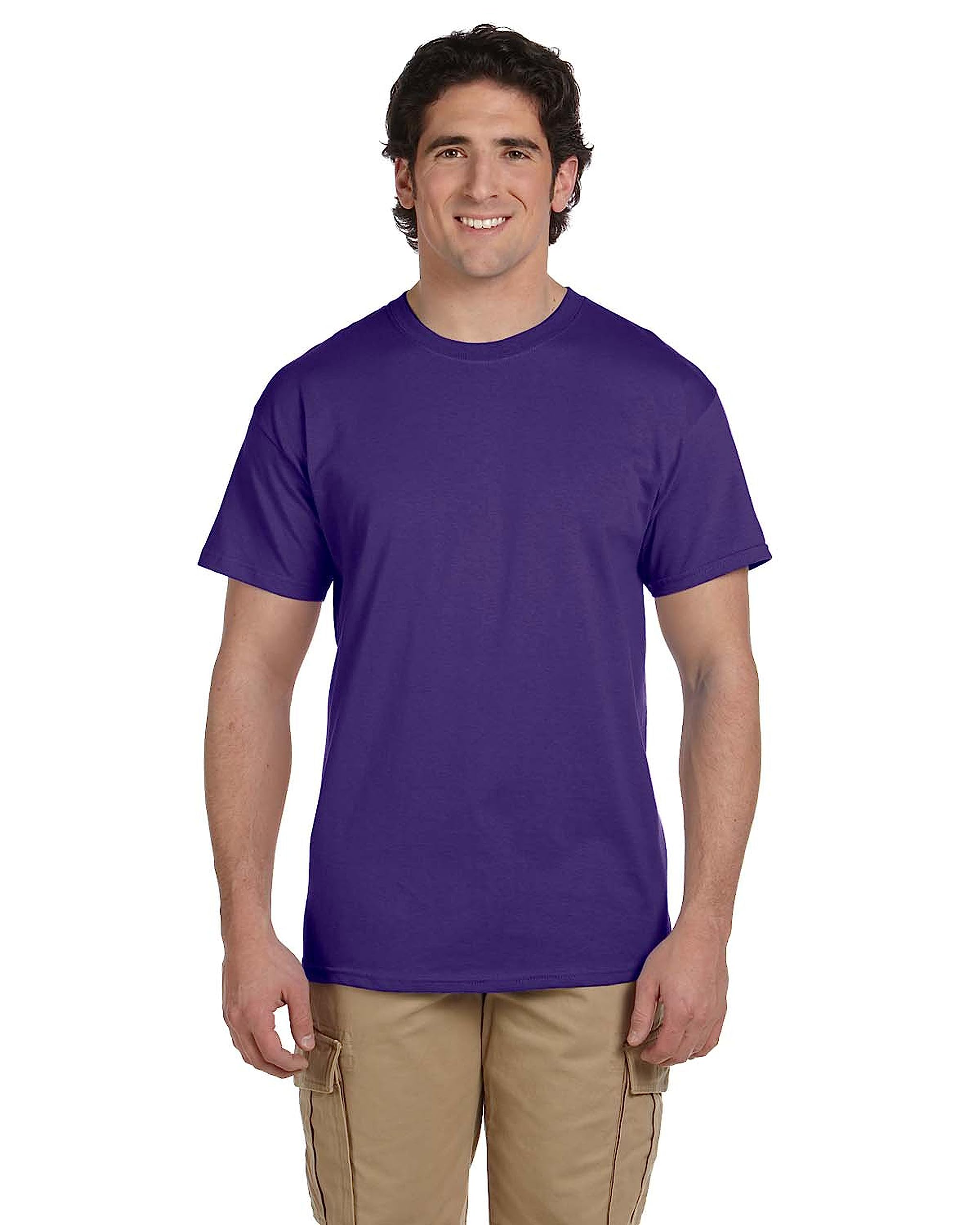 Fruit of the Loom Men's Lightweight Cotton Crew Neck T-Shirts Multipack - Soft Comfortable Basic Tees for Casual Wear, Workout & Everyday Use