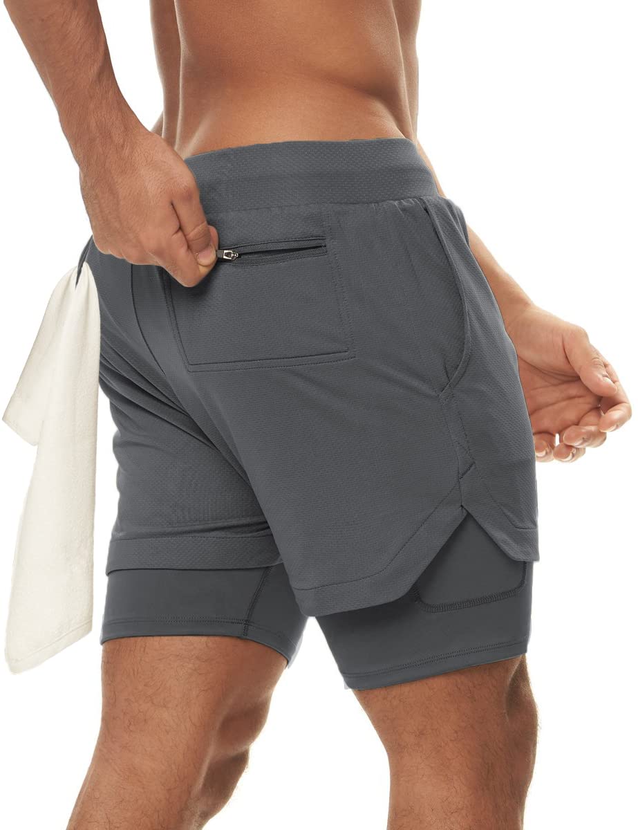 FLYFIREFLY Men's 2-in-1 Workout Running Shorts 7