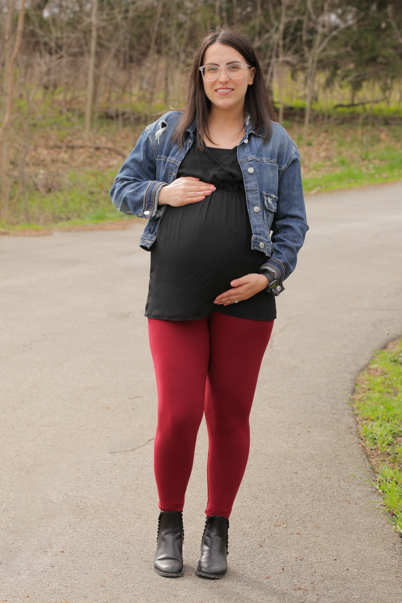 Burgundy Red Maternity Leggings - Comfortable Stretchy Pregnancy Pants for Women | Perfect for Yoga, Workout & Everyday Wear