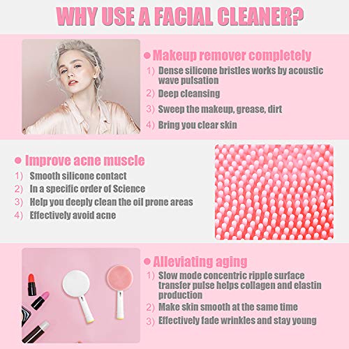 Electric Toothbrush Replacement Heads & Facial Cleansing Brush Attachments - Soft Bristles for Deep Cleaning (Blue) | Compatible with Most Electric Toothbrushes | Perfect for Daily Oral Care & Gentle Skin Cleansing