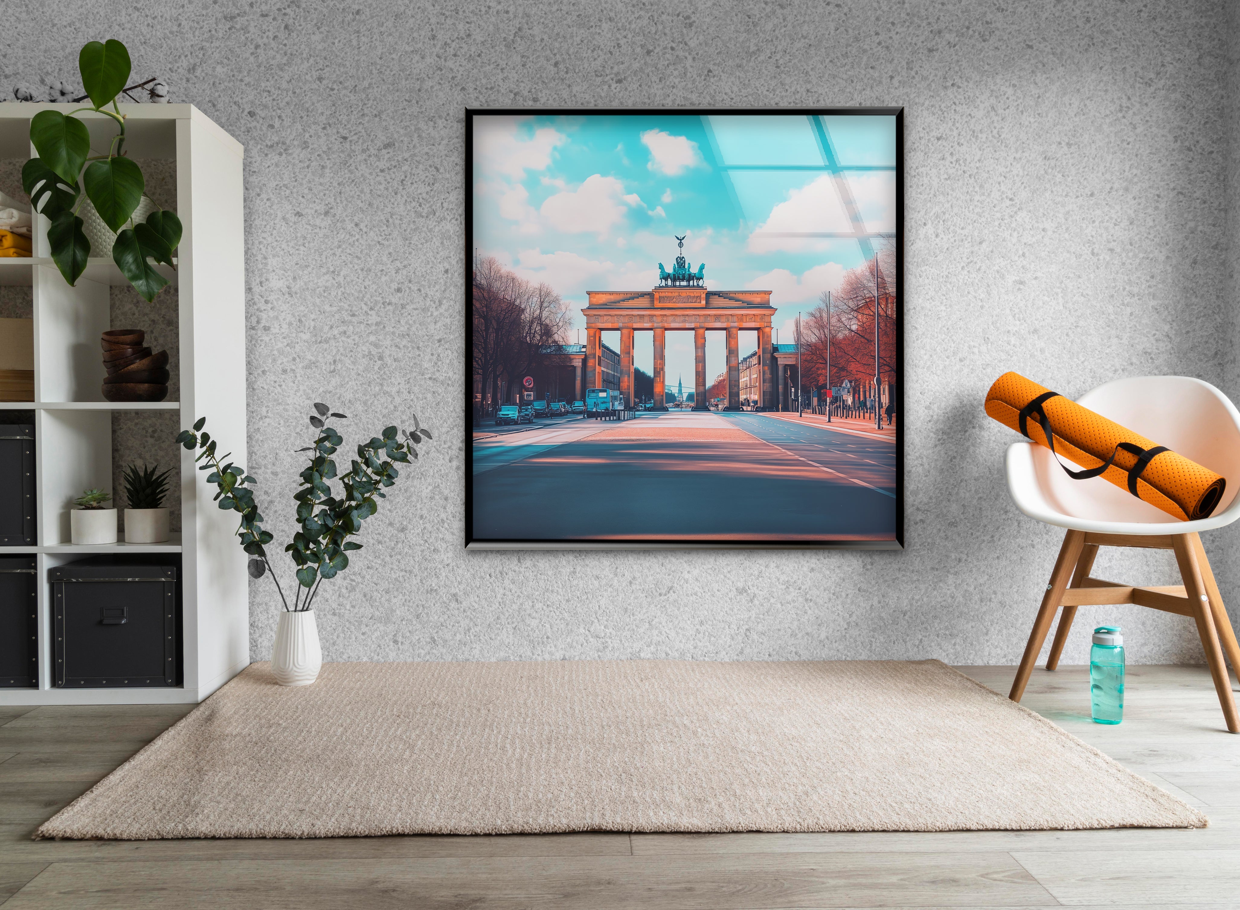 Berlin Soft Landscape Glass Wall Art - Modern Abstract Home Decor for Living Room, Bedroom & Office - Perfect for Gifts & Interior Design
