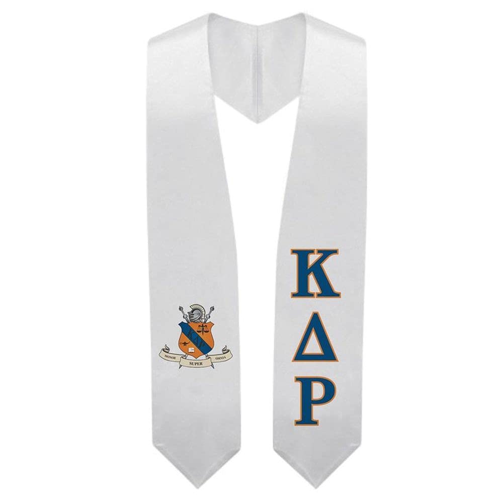 Greekgear Kappa Delta Rho Super Crest Shield Graduation Stole - Embroidered Greek Letter Sash for Fraternity & Sorority Ceremonies, Graduation Events, and Alumni Gatherings