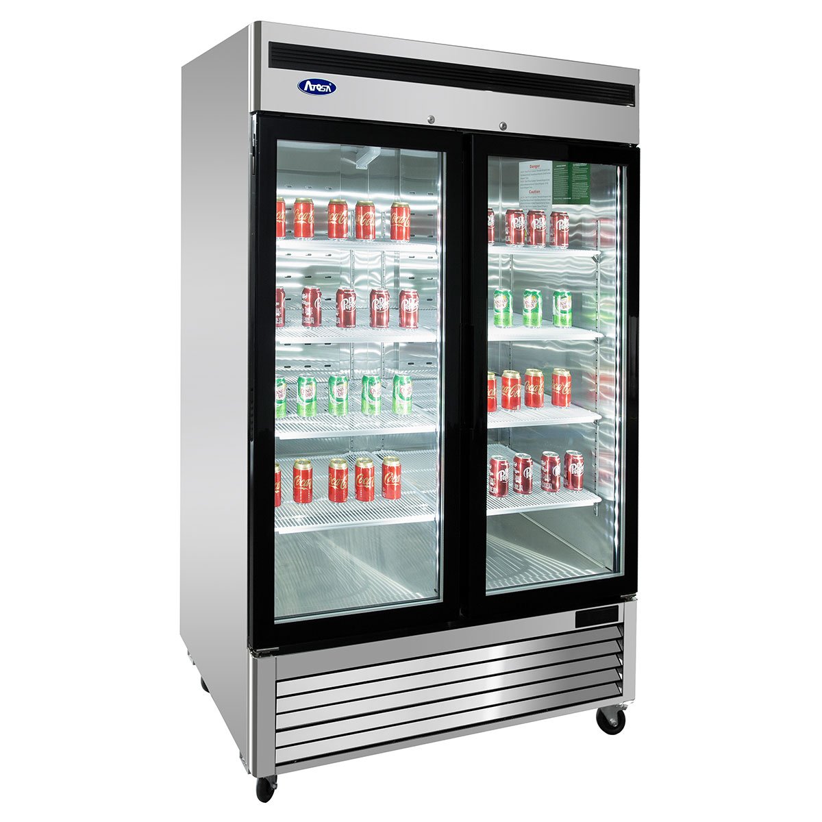 Atosa MCF8703ES Commercial Bottom Mount Freezer with Two Glass Doors - Perfect for Restaurants, Cafes, and Grocery Stores