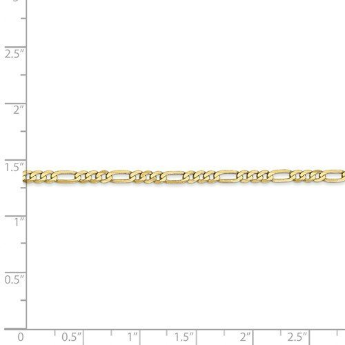 10K Yellow Gold 2.75mm Flat Figaro Chain Necklace - 6 Adjustable Lengths (14-24 Inches) for Men & Women - Perfect for Layering, Gift Giving & Everyday Wear