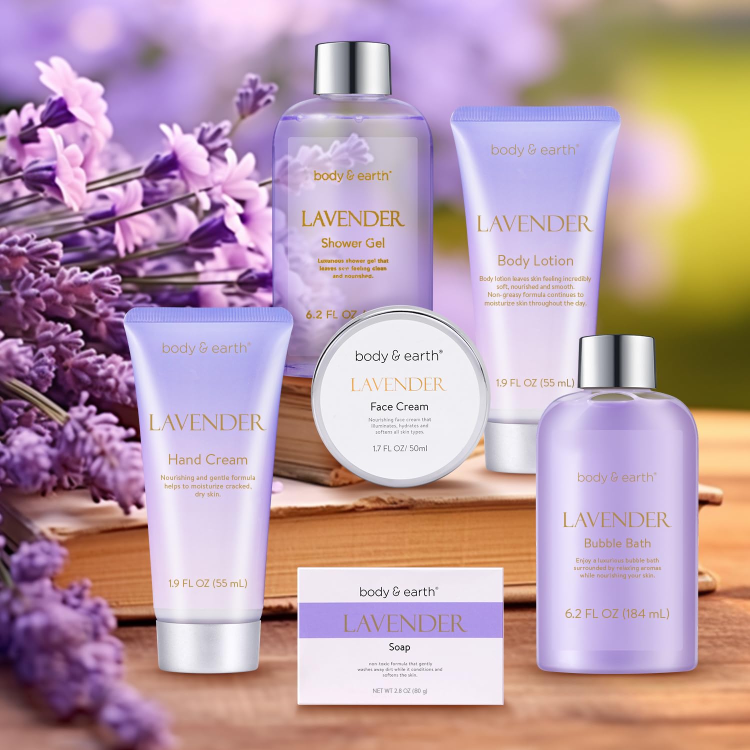 Luxury Lavender Spa Gift Set for Women - 6 Piece Relaxing Bath & Body Care Kit - Perfect Birthday, Christmas & Self Care Present - Ideal for Home Spa Nights & Stress Relief