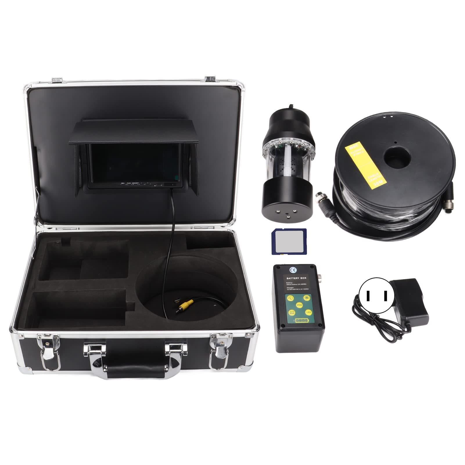 7 Inch Underwater Fishing Camera with 360° Rotation, IP68 Waterproof & IR Night Vision - HD DVR for Ice, Lake, Boat & Sea Fishing (100-240V) - Perfect for Deep Sea Angling, Ice Fishing & Nighttime Underwater Exploration