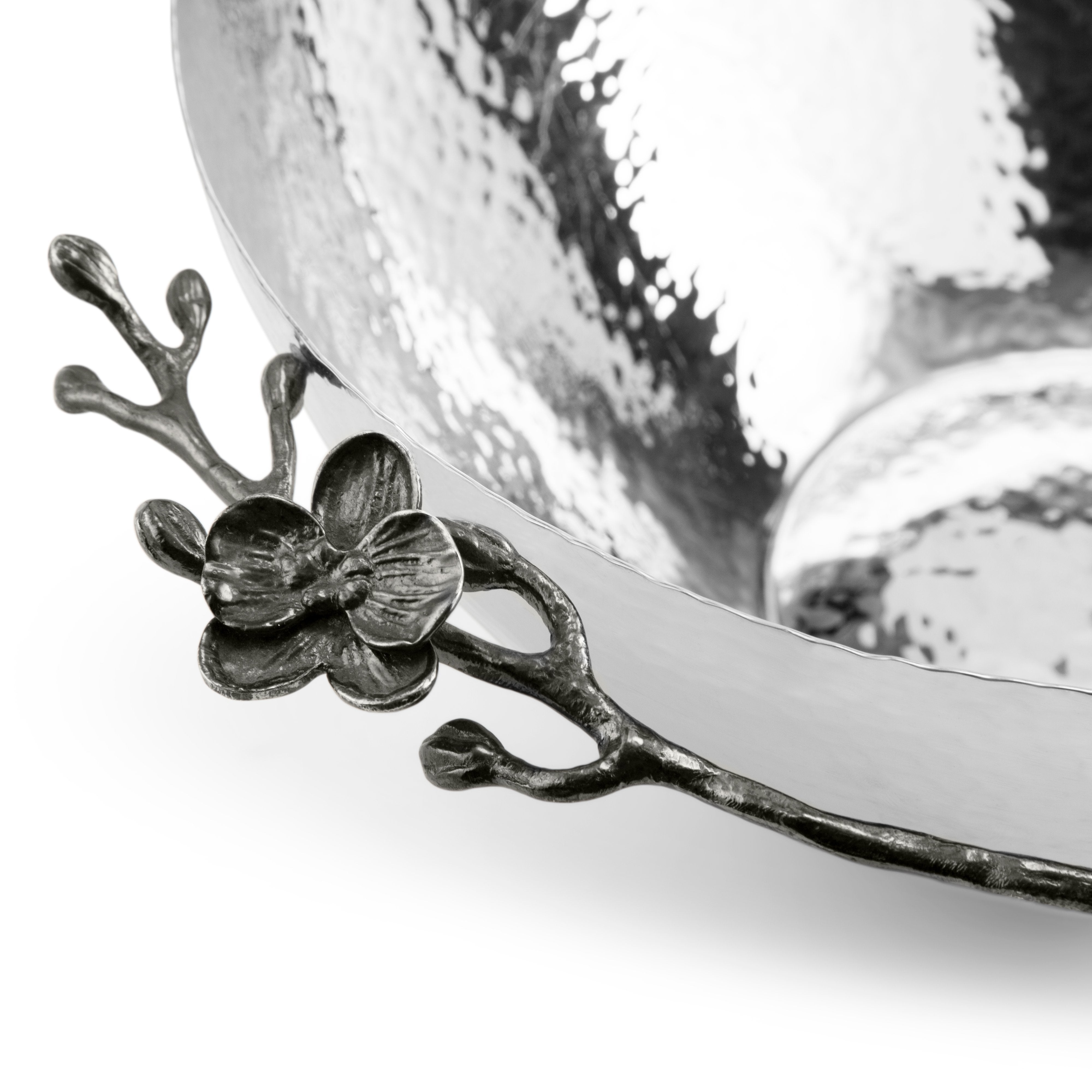 Premium Black Orchid Bowl - Elegant Ceramic Serving Dish for Salads, Desserts & Snacks | Perfect for Dining, Entertaining & Home Decor