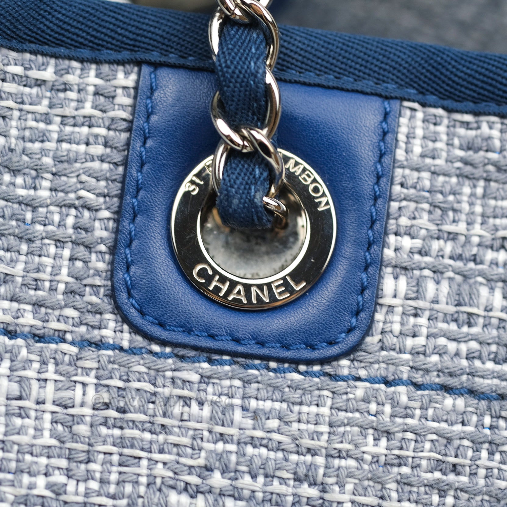 Chanel Canvas Deauville Medium Tote Bag in Blue - Luxury Designer Handbag for Women, Perfect for Work, Travel & Everyday Use
