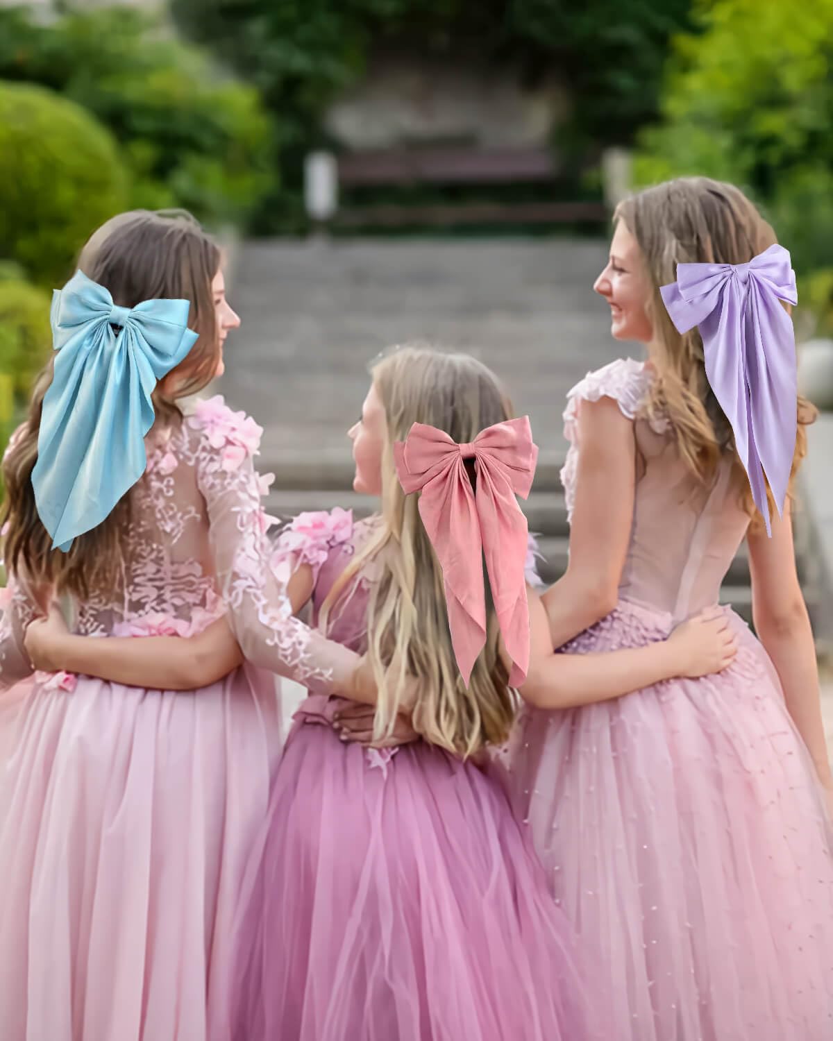 8 Pcs Women's Silky Satin Hair Bows - Large Ribbon Hair Clips with Long Tails, Metal Barrettes for Girls & Women | Perfect for Weddings, Parties, Holidays & Everyday Hair Accessories