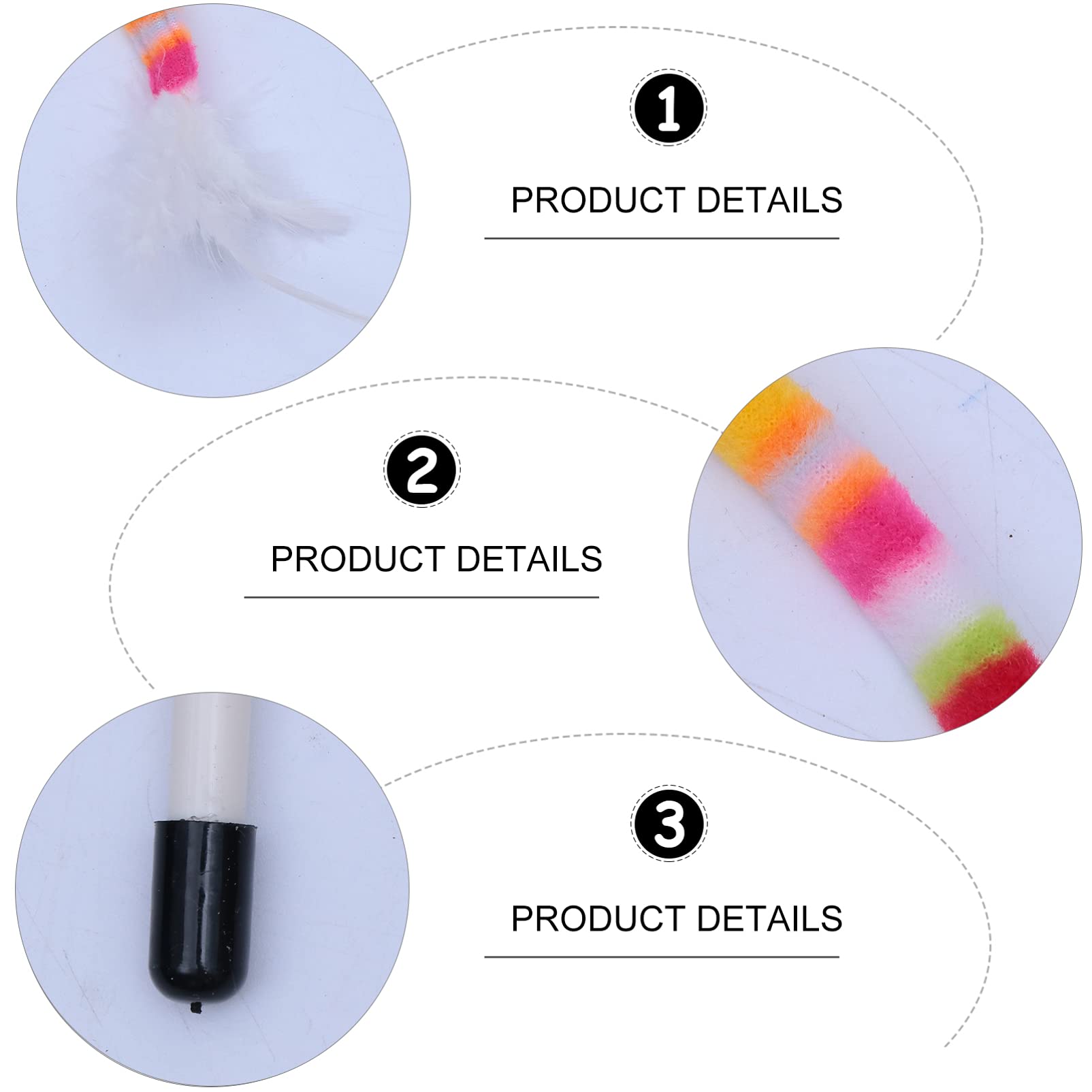 Hemobllo 2pcs Cat Teaser Toy - Interactive Fishing Wand with Flannel Ribbon for Play & Training