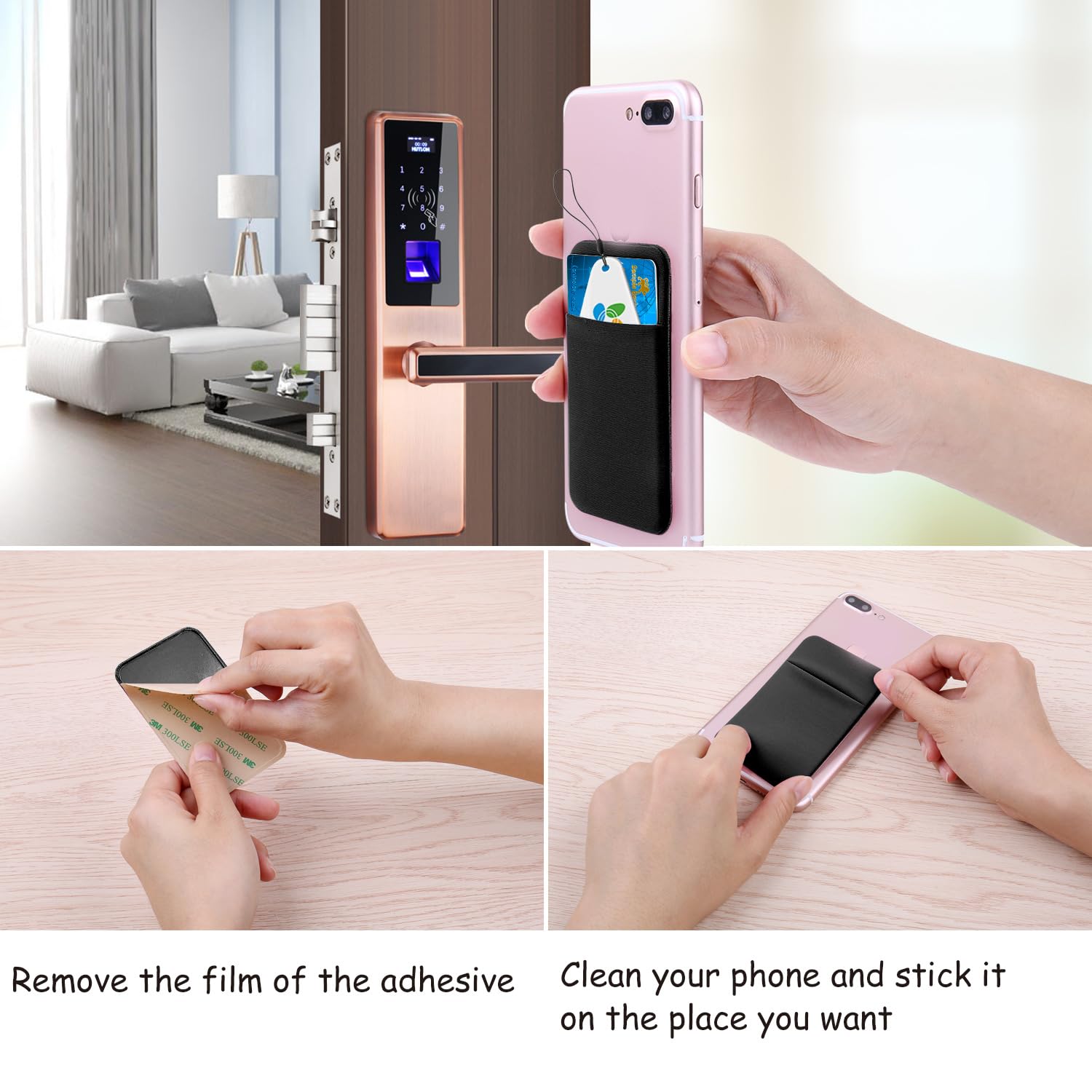 Costyle Slim Credit Card Holder - Stick On Phone Wallet for iPhone & Samsung - Perfect for Hands-Free Shopping, Travel & Daily Use