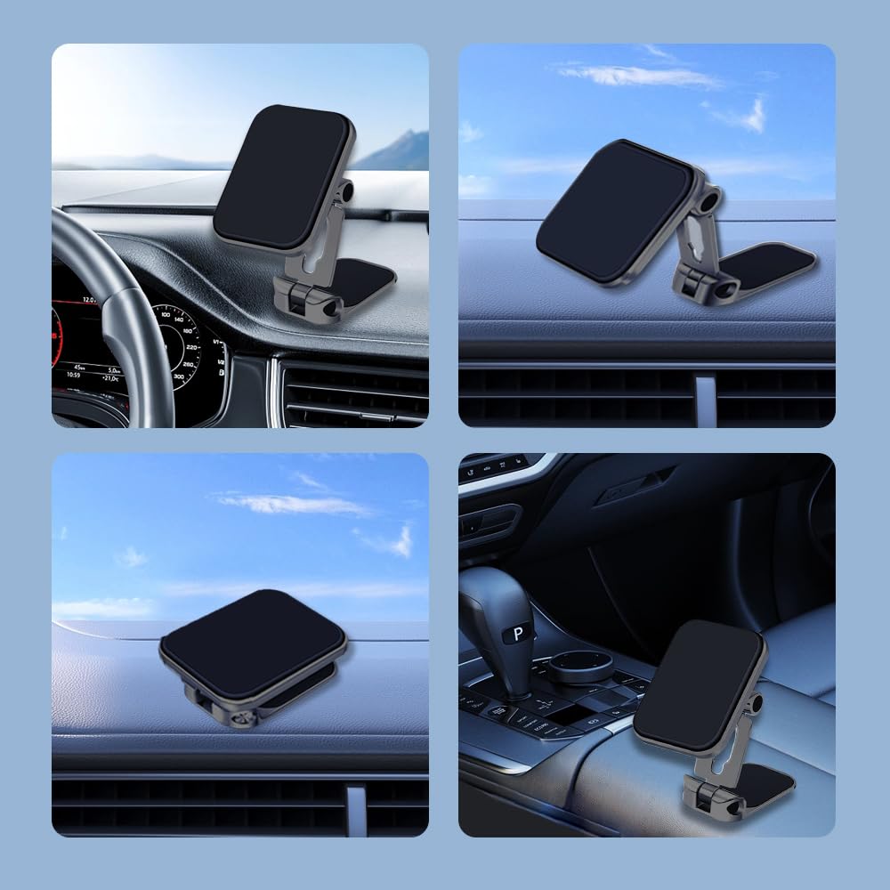 Mearo 360° Adjustable Magnetic Car Phone Holder - Universal Dashboard Phone Mount Stand for iPhone, Samsung & Smartphones - Perfect for Hands-Free Navigation & Safe Driving