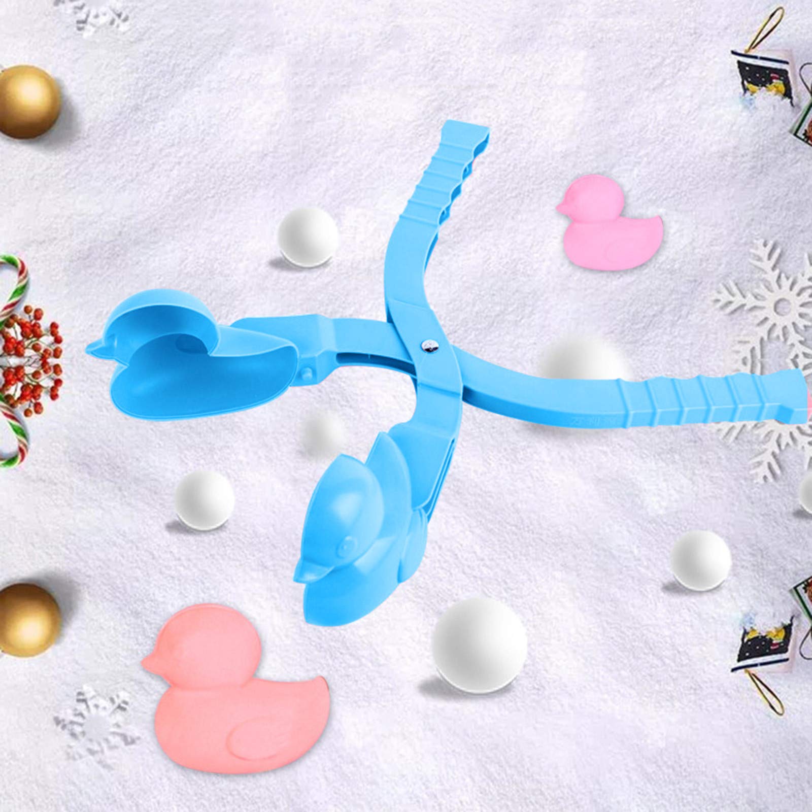 OLOPE Snowball Maker Tool with Handle - Cartoon Duck Design for Snowball Fights | Perfect Winter Outdoor Toy for Kids & Adults | Blue Snowball Clip for Backyard Play, Snow Day Activities & Family Fun