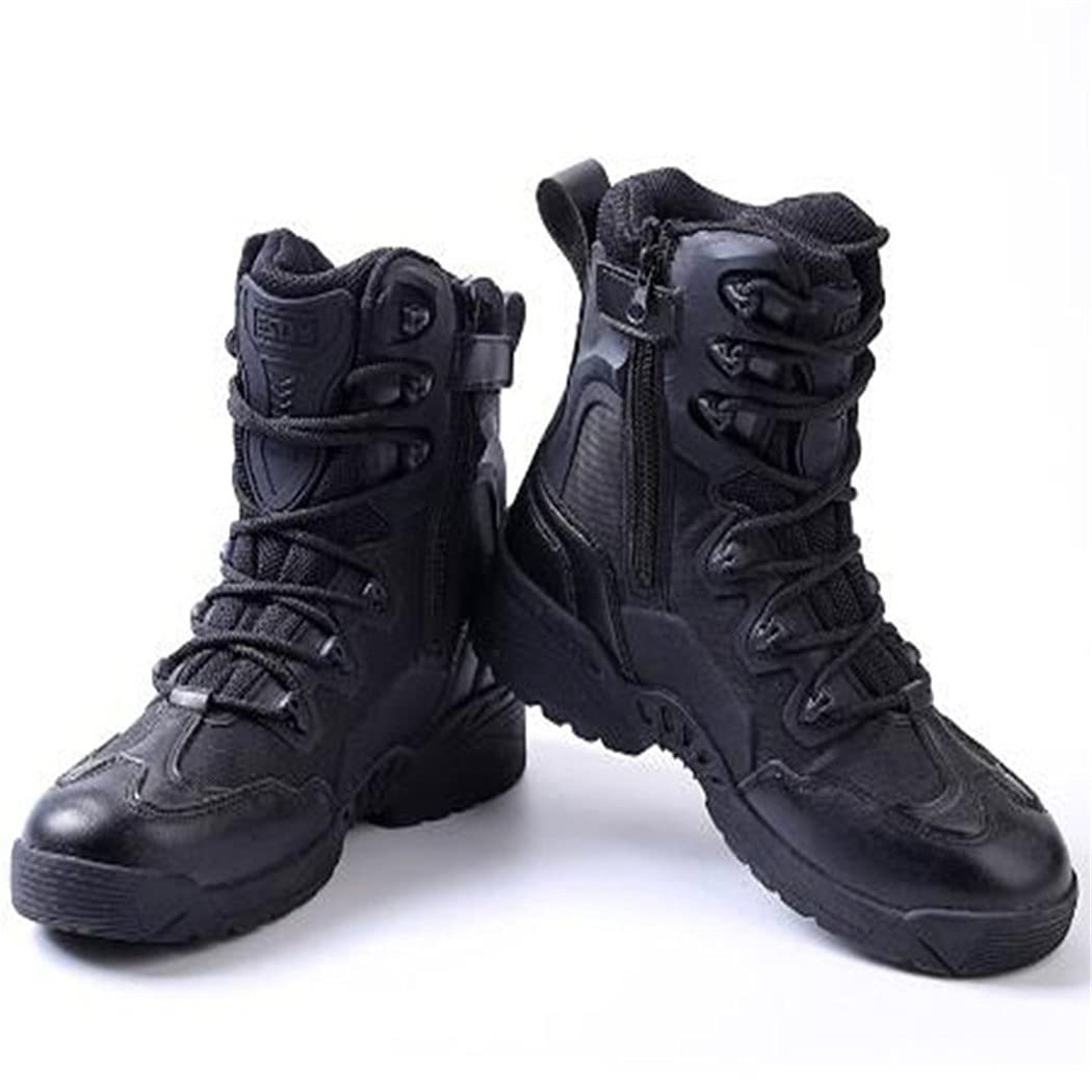 **KEHAIOO Men's Leather Breathable Desert Boots - Durable Outdoor Climbing, Hunting & Military Tactical Training Shoes for Hiking, Camping & Adventure**