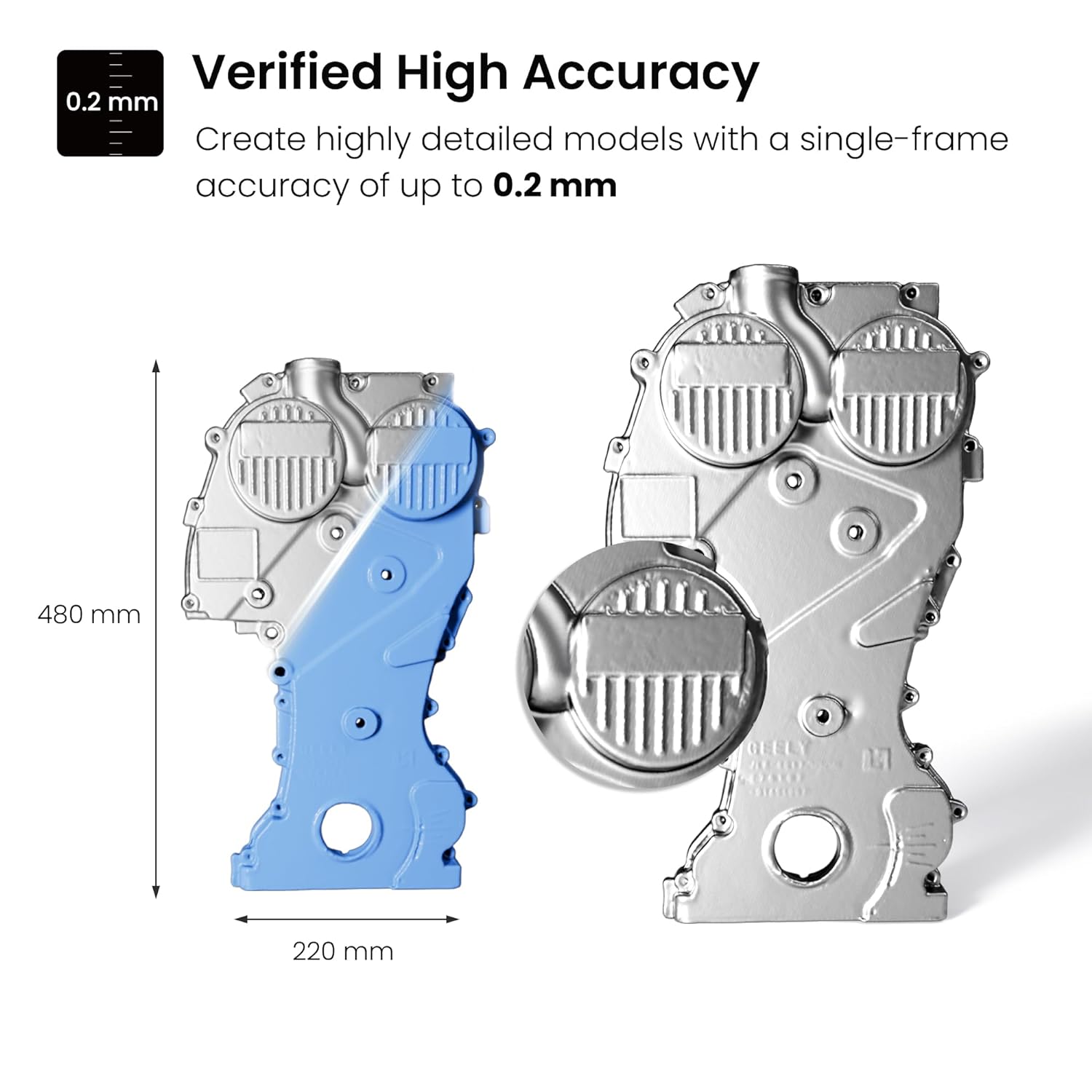Revopoint Inspire Handheld 3D Scanner for 3D Printing - Portable High-Speed Scanner (18FPS) with Full Color Capture - Compatible with Android, iOS, Mac & Windows - Perfect for 3D Modeling, Reverse Engineering & Product Design
