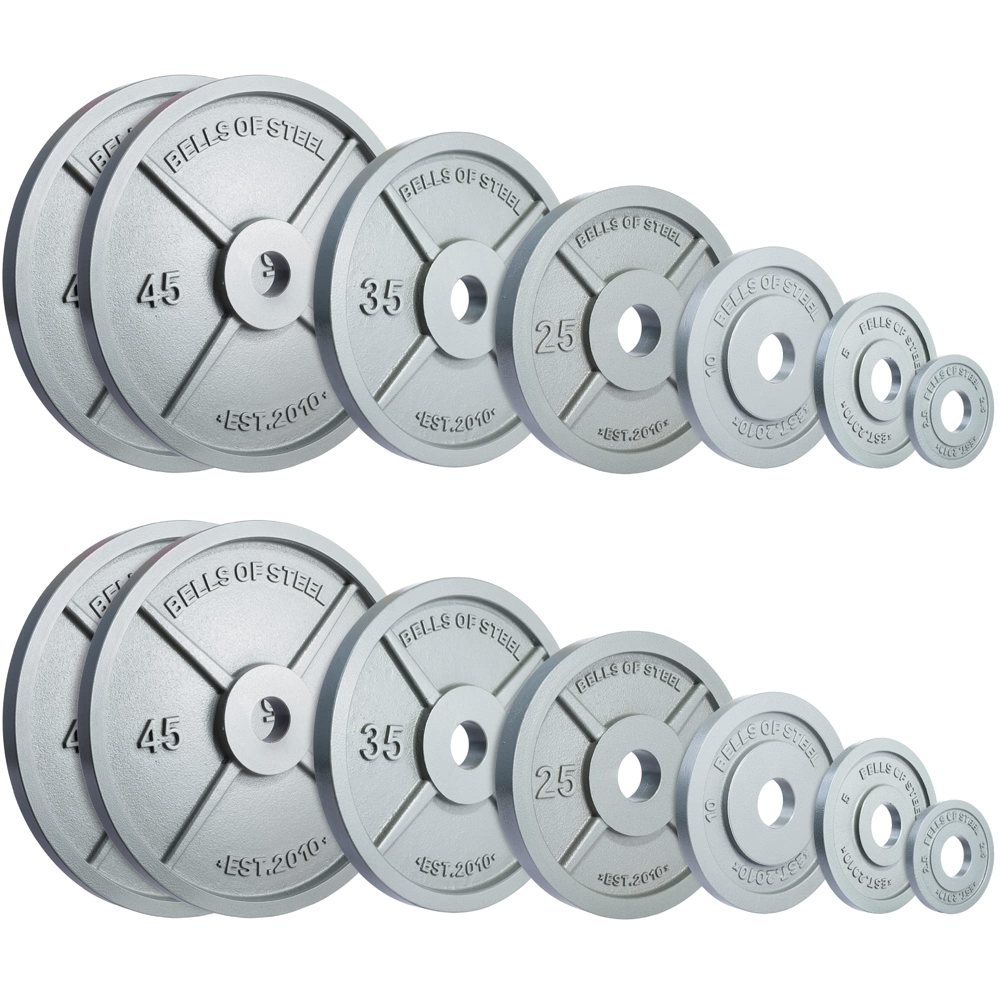 Bells of Steel Cast Iron Machined Weight Plates - Premium Commercial & Home Gym Equipment for Deadlifts, Squats, Bench Press - Durable Free Weights for Strength Training & CrossFit Workouts