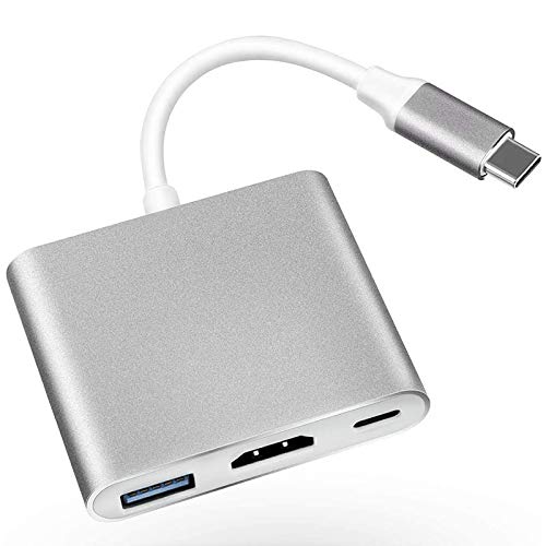 Spactz USB-C to HDMI & USB 3.0 Multiport Adapter - Compatible with MacBook Pro/Air, iPad Pro (Model MJ1K2AM/A & FW3) - Perfect for Presentations, Home Theater & Office Work