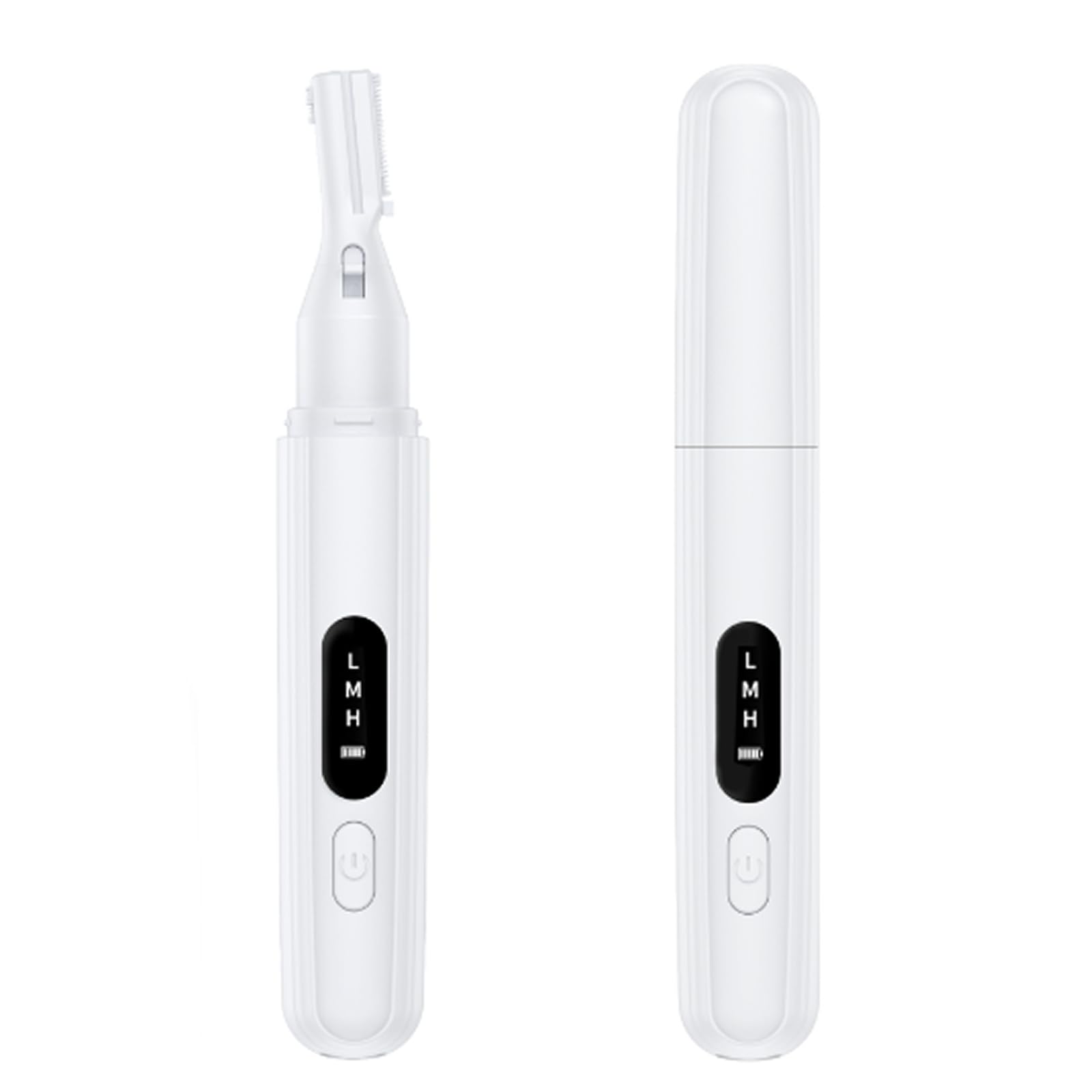 Electric Eyebrow Trimmer for Women & Men - Painless Rechargeable Facial Hair Shaver with Detail Trimmer for Eyebrows, Face, Lips, Armpits, Legs & Body (White) | Perfect for Travel, Home Use & Personal Grooming