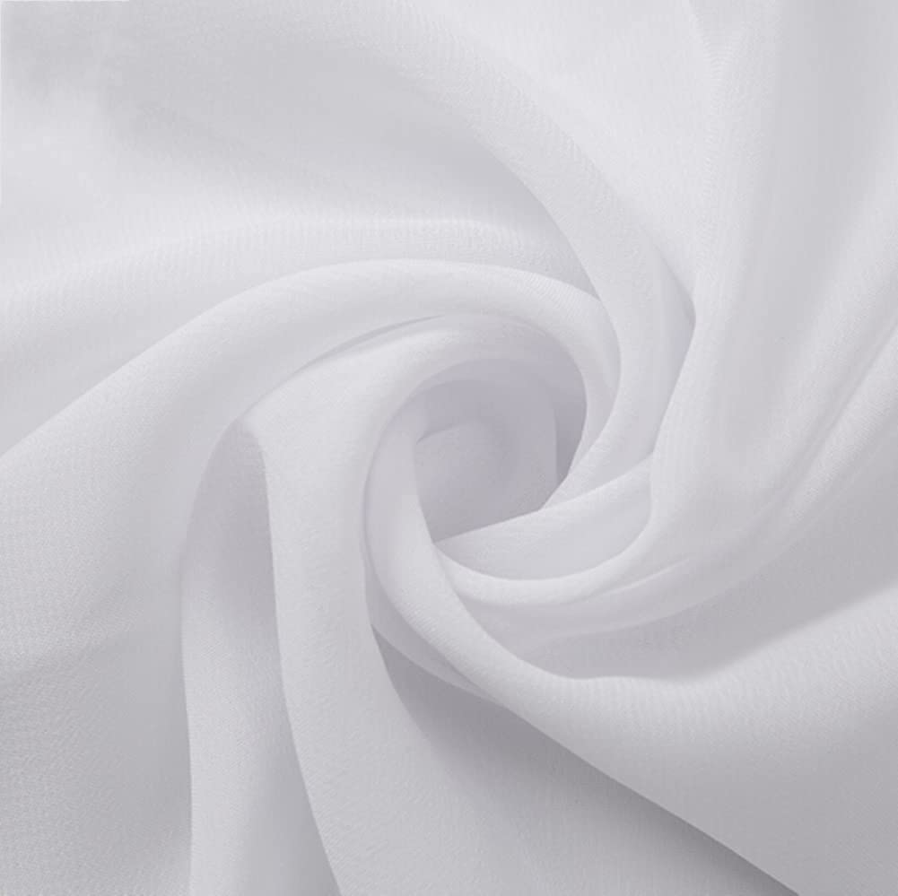 58/60 Inch Solid Color Chiffon Fabric - Rustic Sheer Wedding Backdrop for Bridal Party Decorations (White, 100 Yards) | Perfect for Wedding Ceremonies, Baby Showers, Photo Booths & Event Decor