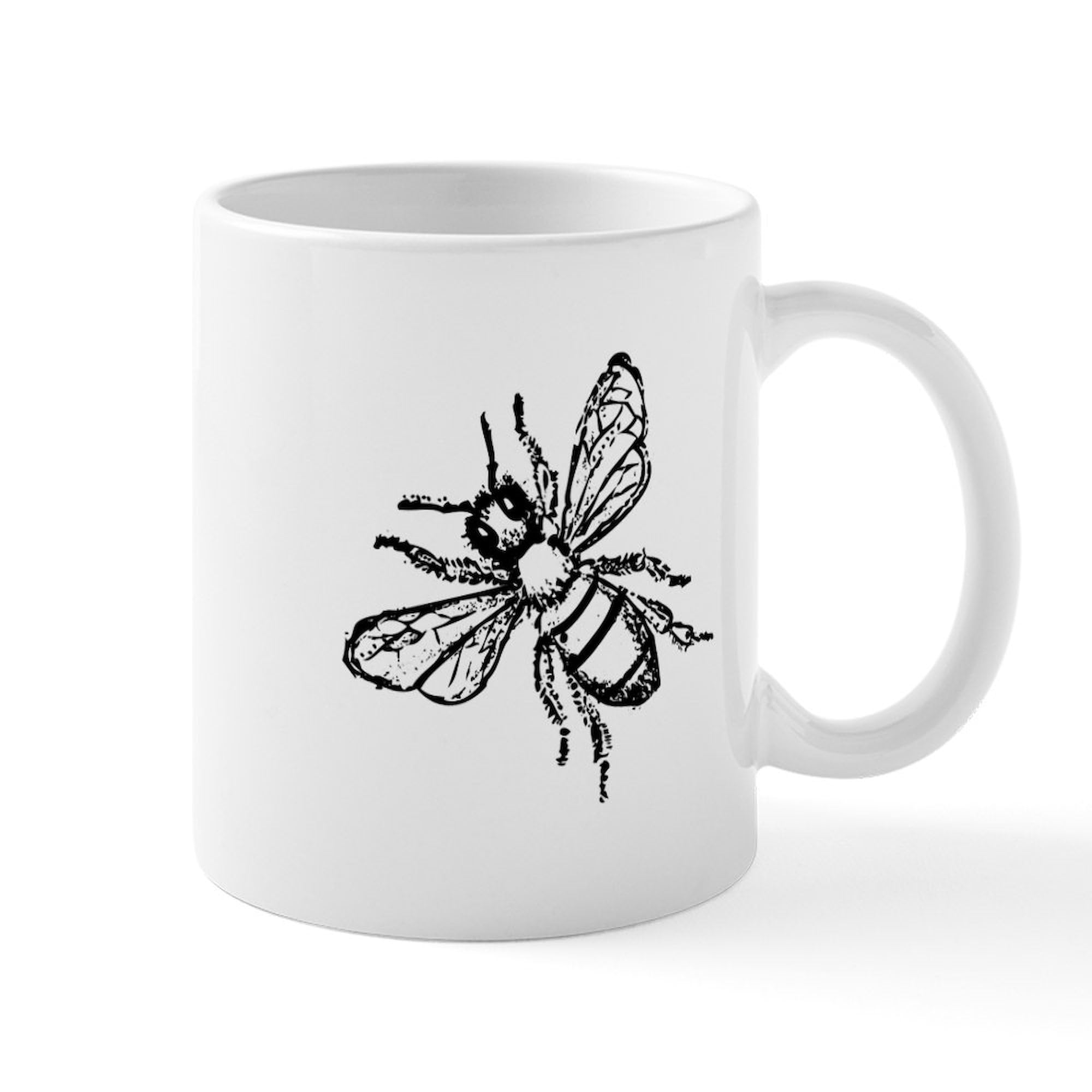 Honey Bee Ceramic Coffee Mug 11 oz (325 ml) - Cute Bee Design for Tea, Coffee & Hot Drinks - Perfect for Home, Office & Gifts