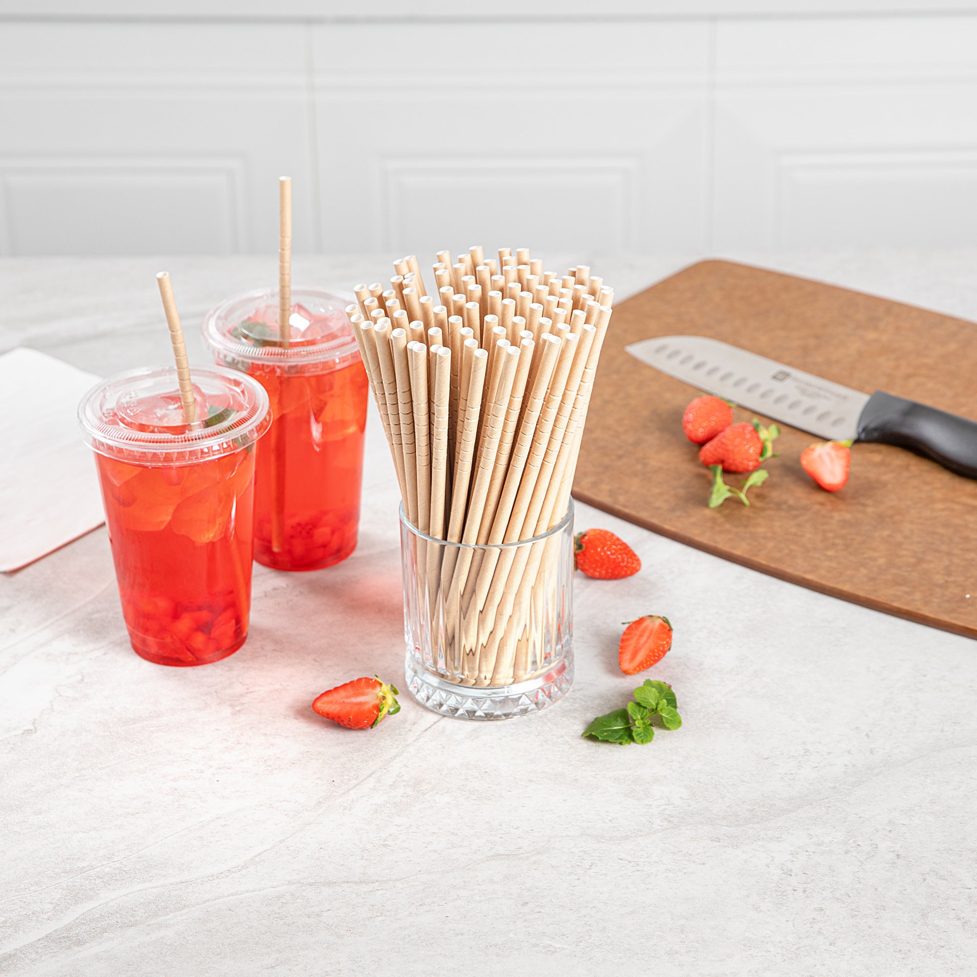 Eco-Friendly Biodegradable Kraft Paper Straws - 6mm x 7 3/4
