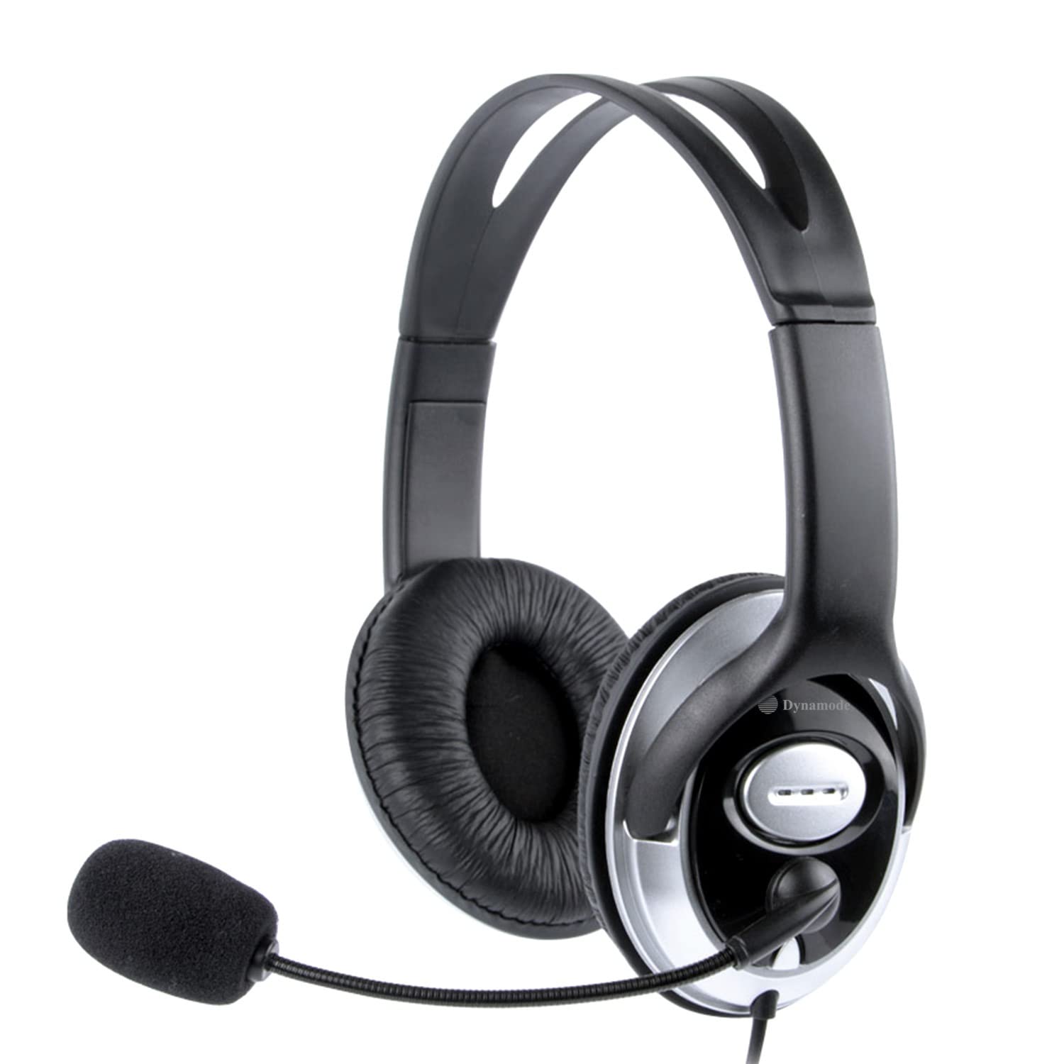 Dynamode USB Wired Headset with Microphone - Noise Cancelling Adjustable Computer Headphones for Gaming, Office, Work - 1.7m Cable for PC, Laptop, Chat, Calls & Streaming (Black) - Perfect for Remote Work, Online Classes & Conference Calls