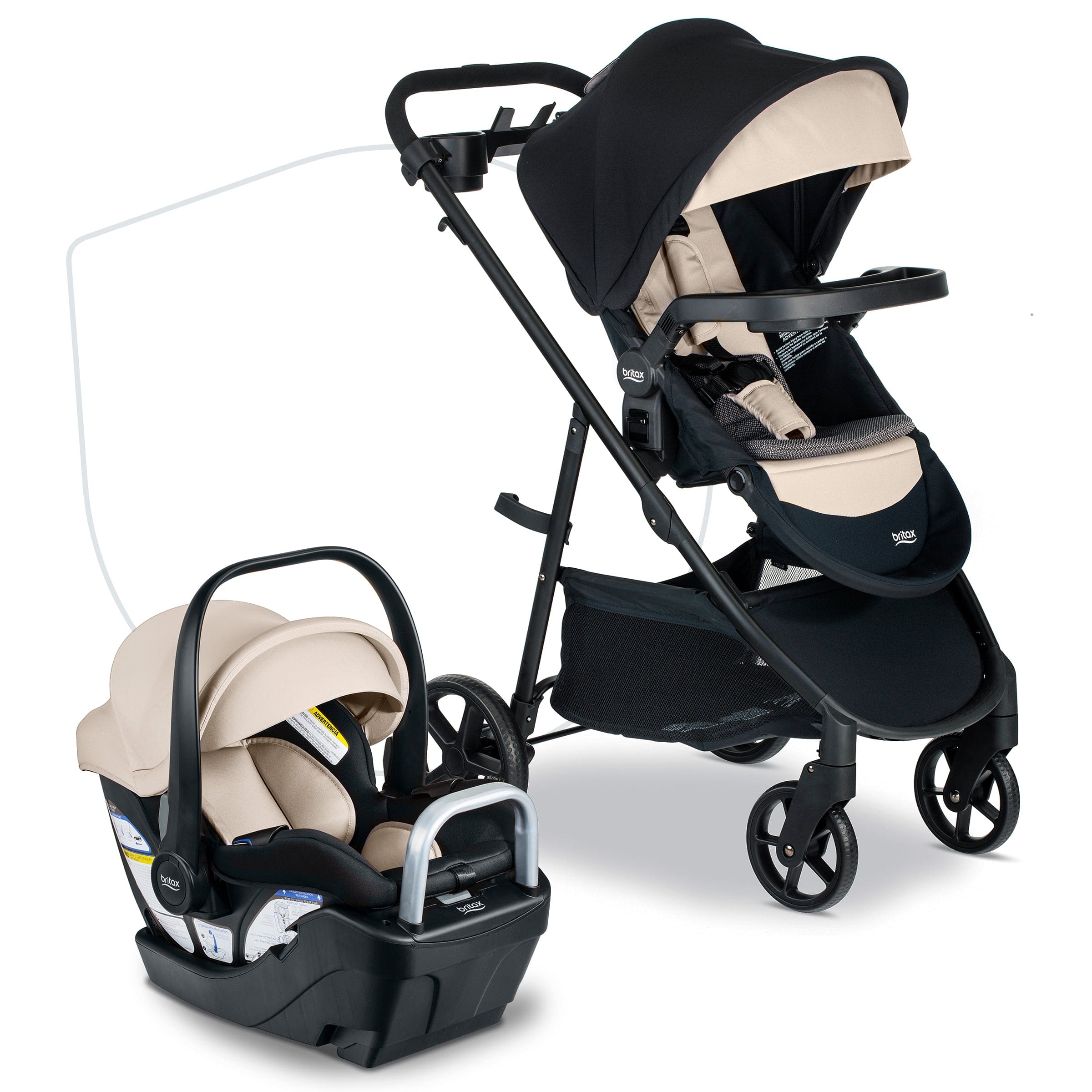 Britax Willow Brook S+ Travel System - Lightweight Stroller & Infant Car Seat Combo for Safe & Comfortable Baby Travel - Perfect for Shopping, Walks & Family Outings