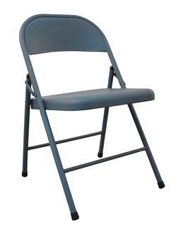 Premium Blue Steel Folding Chair with Comfortable Seat - Heavy Duty & Portable for Outdoor Events, Camping, Picnics & Home Use - 1 Pack (13V424)