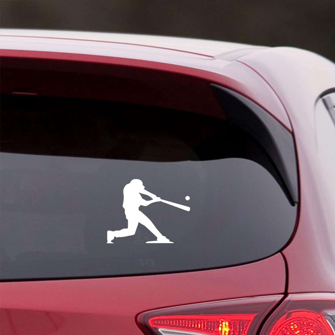 Premium Waterproof Vinyl Decal Stickers (Set of 2) - Baseball Player At Bat White Design for Laptop, Phone, Helmet, Car Window, Bumper, Mug, Cup, Door & Wall Decor - Perfect for Sports Fans, Home Office & Vehicle Customization
