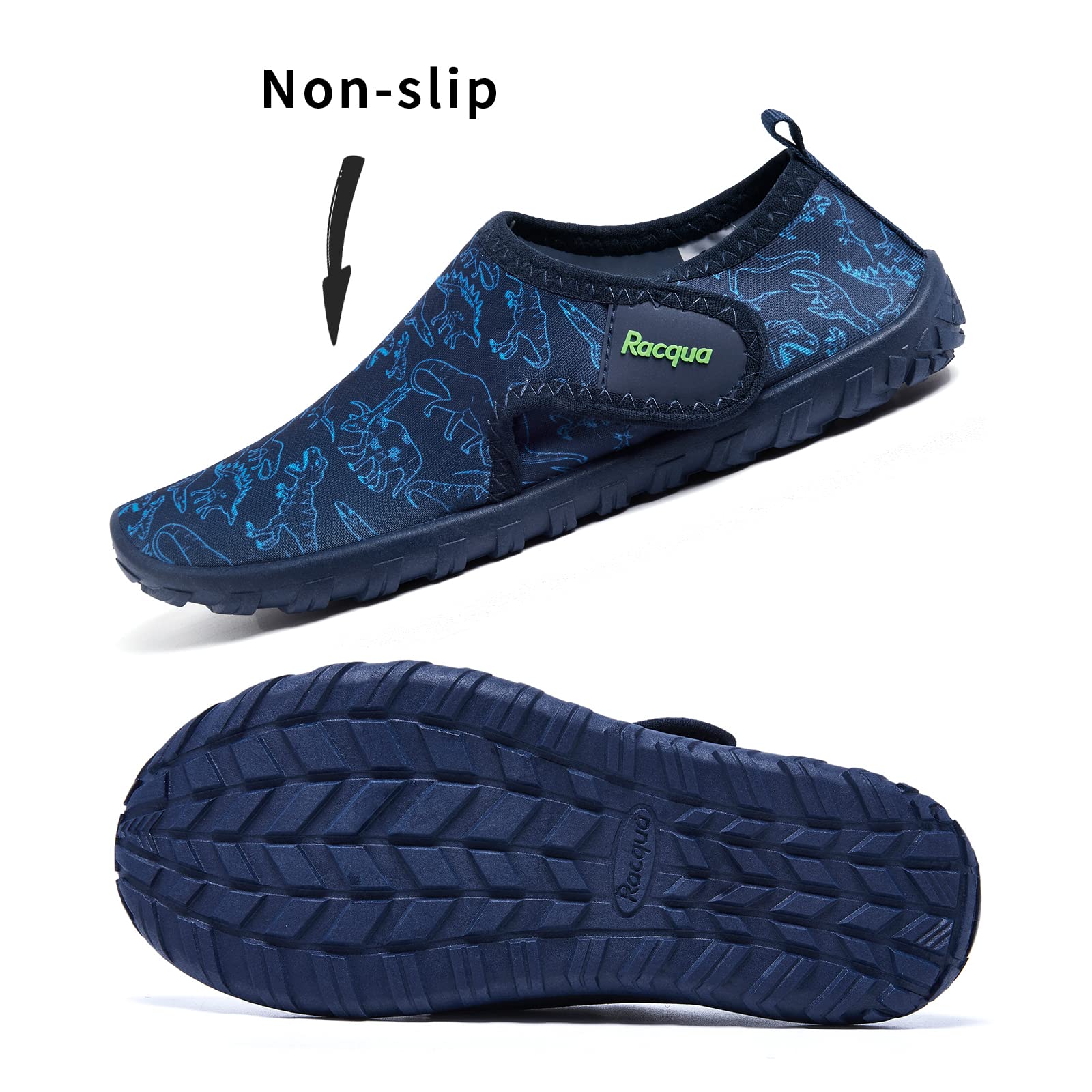 Racqua Kids Water Shoes for Boys and Girls - Barefoot Swim Shoes Quick Dry Lightweight Sport Aqua Shoes for Toddler & Youth - Perfect for Beach, Pool, Surfing & Water Sports