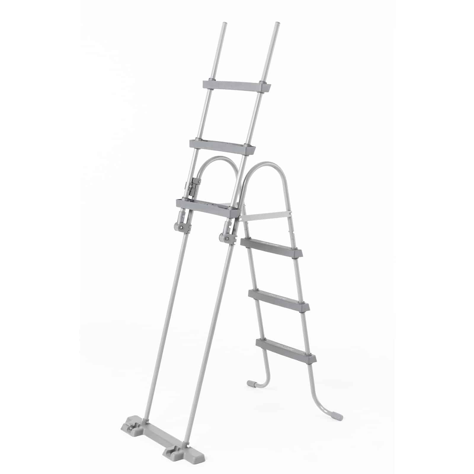 Bestway BW58330-21 Flowclear 42’’ Grey Metal Above Ground Pool Ladder, 107 cm - Durable and Safe for Family Swimming Pools