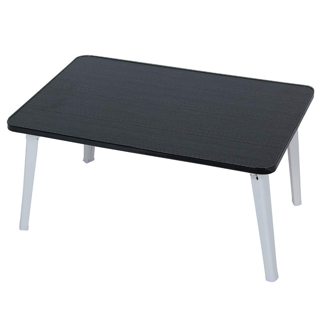 Fxbar Foldable Lap Desk - Portable Laptop Tray Table for Bed, Couch & Office (60x40x30cm, Black) - Perfect for Breakfast, Working, Studying & Reading in Bed