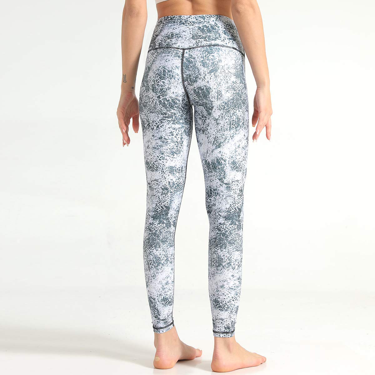 NAMCYANLY Women's High Waist Printed Yoga Leggings with Pockets - Workout Pants for Running, Gym & Lounge Wear