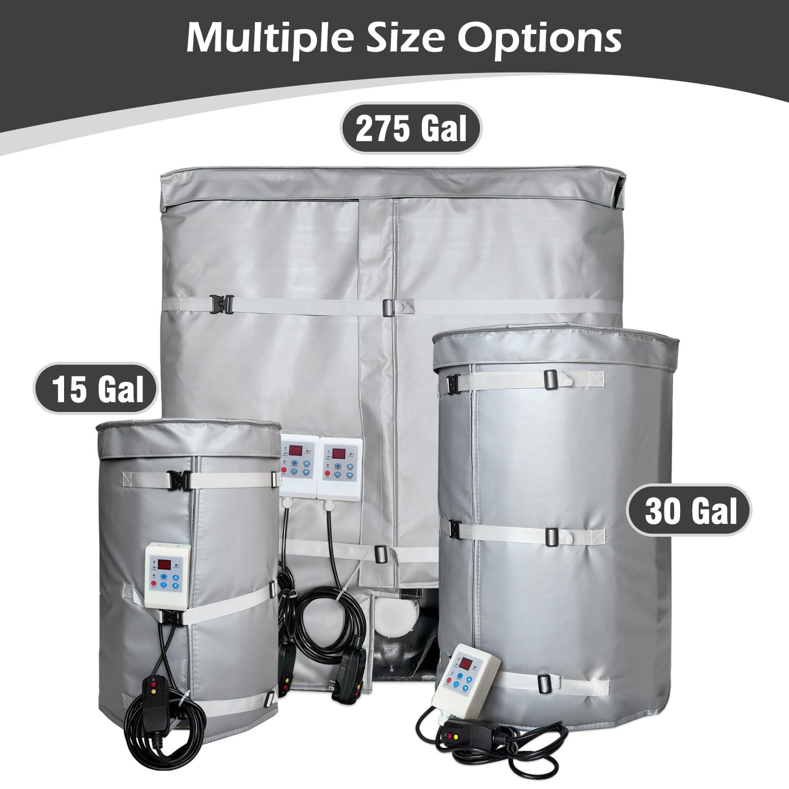 Industrial Grade Drum Heater - 30 Gallon Weather Resistant Heating Blanket with Fixed 212℉ Thermostat | Insulated Band Heater for Pails & Barrels | Perfect for Chemical Storage, Oil Viscosity Control & Winter Fluid Maintenance
