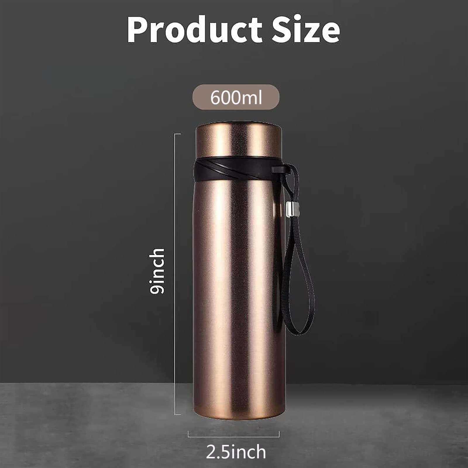 21 Oz Smart Coffee Thermos with LED Temperature Display - Double Wall Vacuum Insulated Tea Infuser & Sports Water Bottle - Keeps Drinks Hot/Cold for 24 Hours - Perfect for Office, Gym, Hiking & Outdoor Activities