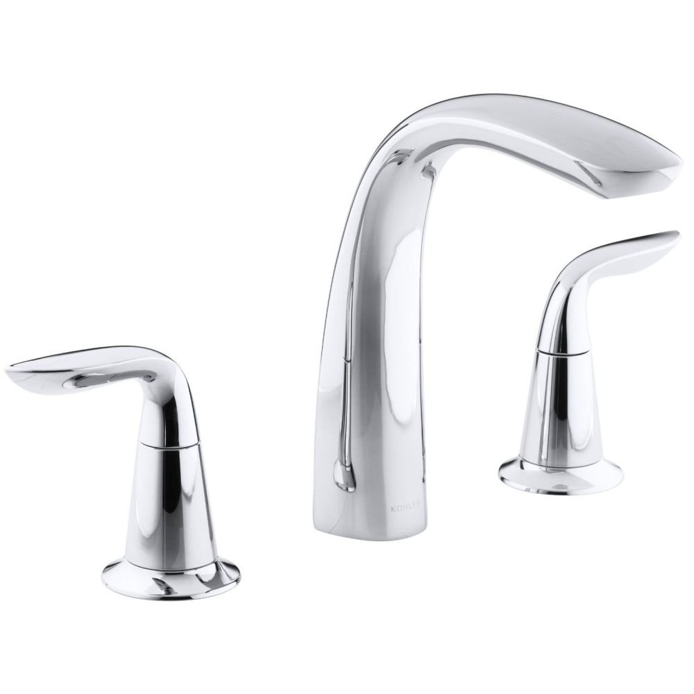 KOHLER Refinia Deck-Mount Bathroom Faucet Trim - Modern Bathroom Sink Faucet for Vanity, Powder Room & Guest Bath Installation