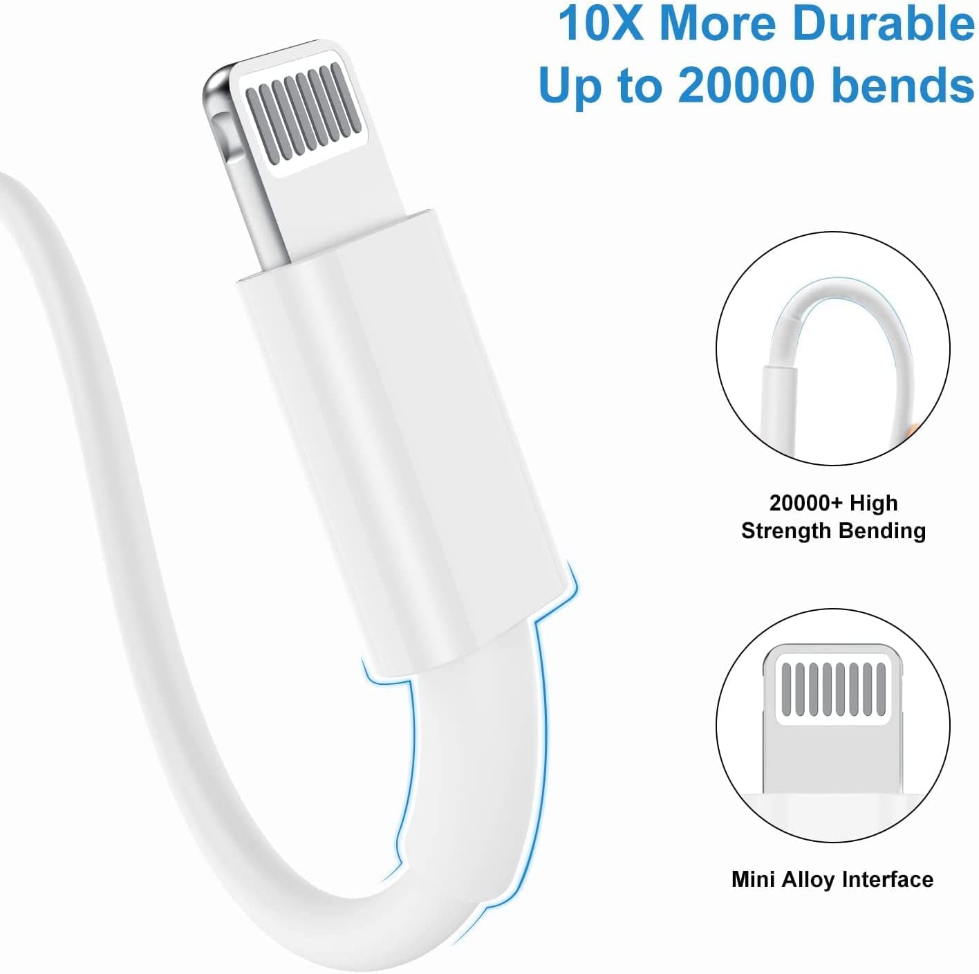 3ft iPhone Fast Charger Cable - Apple MFi Certified USB C to Lightning Cable with Quick Charge for iPhone 14/13/12/11/XS/XR & iPad - Perfect for Home, Office & Travel Charging