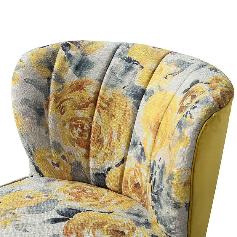 Luxury Coraline Velvet Barrel Chair with Tufted Back & Sturdy Metal Legs - Elegant Accent Chair for Living Room, Bedroom or Office Decor