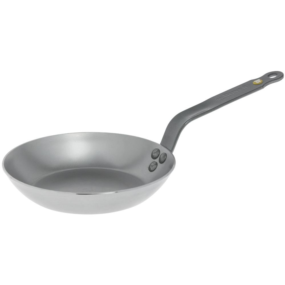 De Buyer Mineral B 8 Inch Carbon Steel Fry Pan - Professional French Skillet for Searing, Frying & Cooking - 14.5