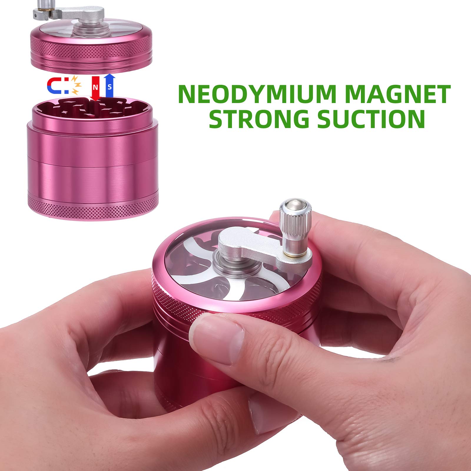 Premium Pink Spice Grinder - 2.2 Inch Compact Kitchen Tool for Fresh Herbs, Peppercorns & Seasonings - Perfect for Cooking, Baking & Gourmet Meal Prep